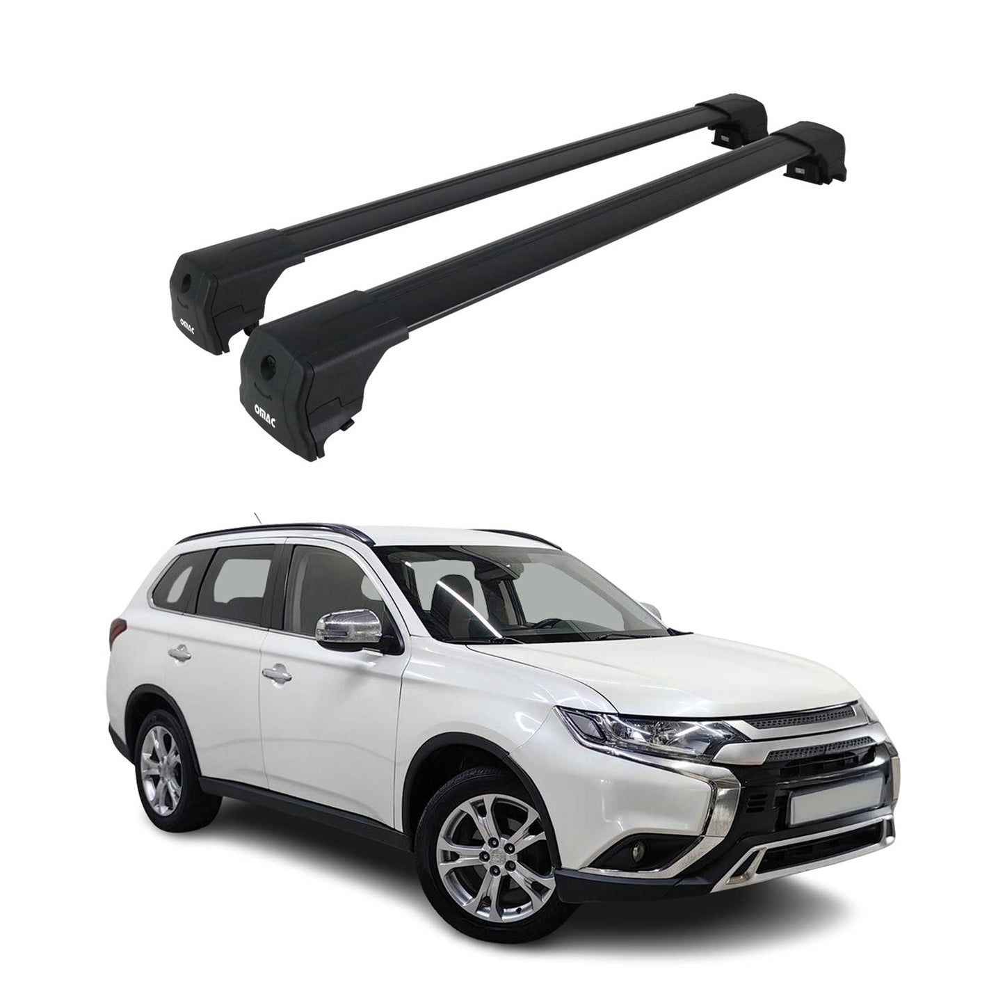 Dachträger Grundtäger für Porsche Macan 2014-2024 75kg Aluminium Schwarz 2 tlg OMAC DE