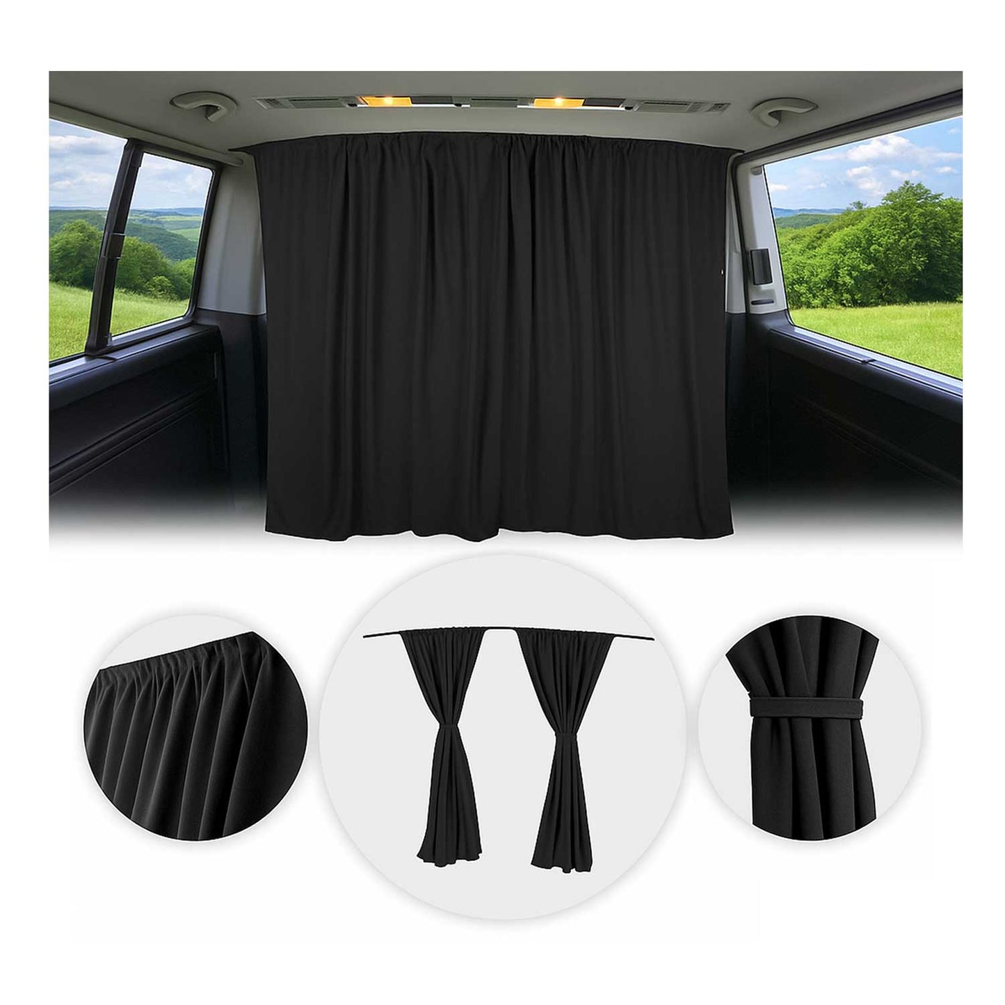 Autogardinen Fahrerhaus Maß Gardinen Camping Sonnenschutz Schwarz 160x180 OMAC DE
