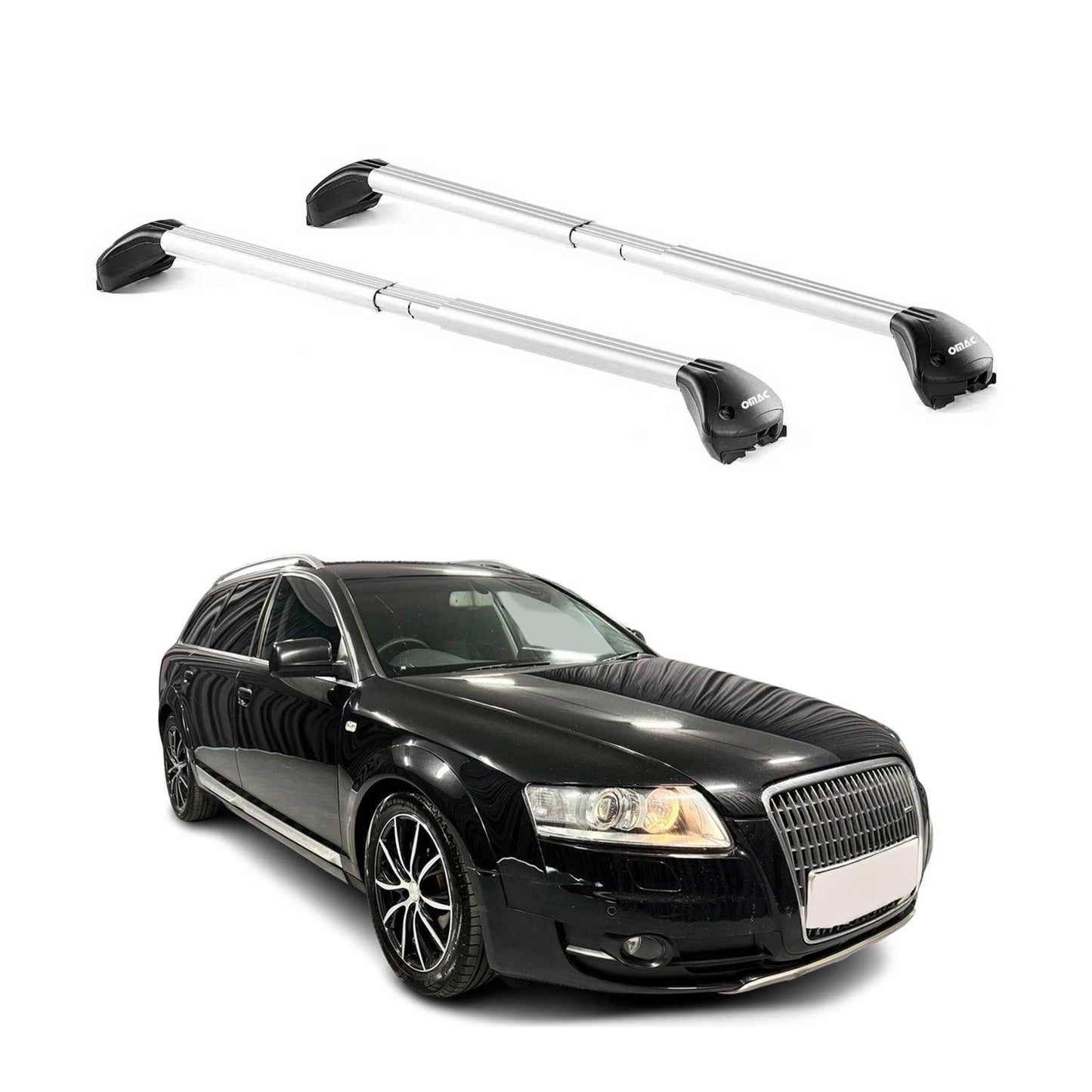 Dachträger Grundtäger für Audi A6 C6 Allroad 2006-2011 5tür 100kg Alu ABE Silber OMAC DE