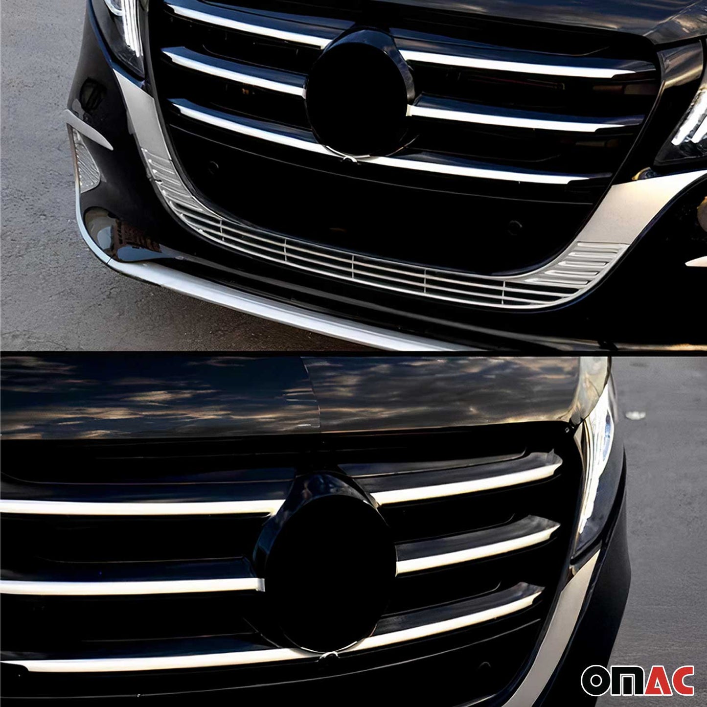 Kühlergrill Grillleisten für Mercedes Vito W447 2024-2025 Edelstahl Chrom 6tlg OMAC DE
