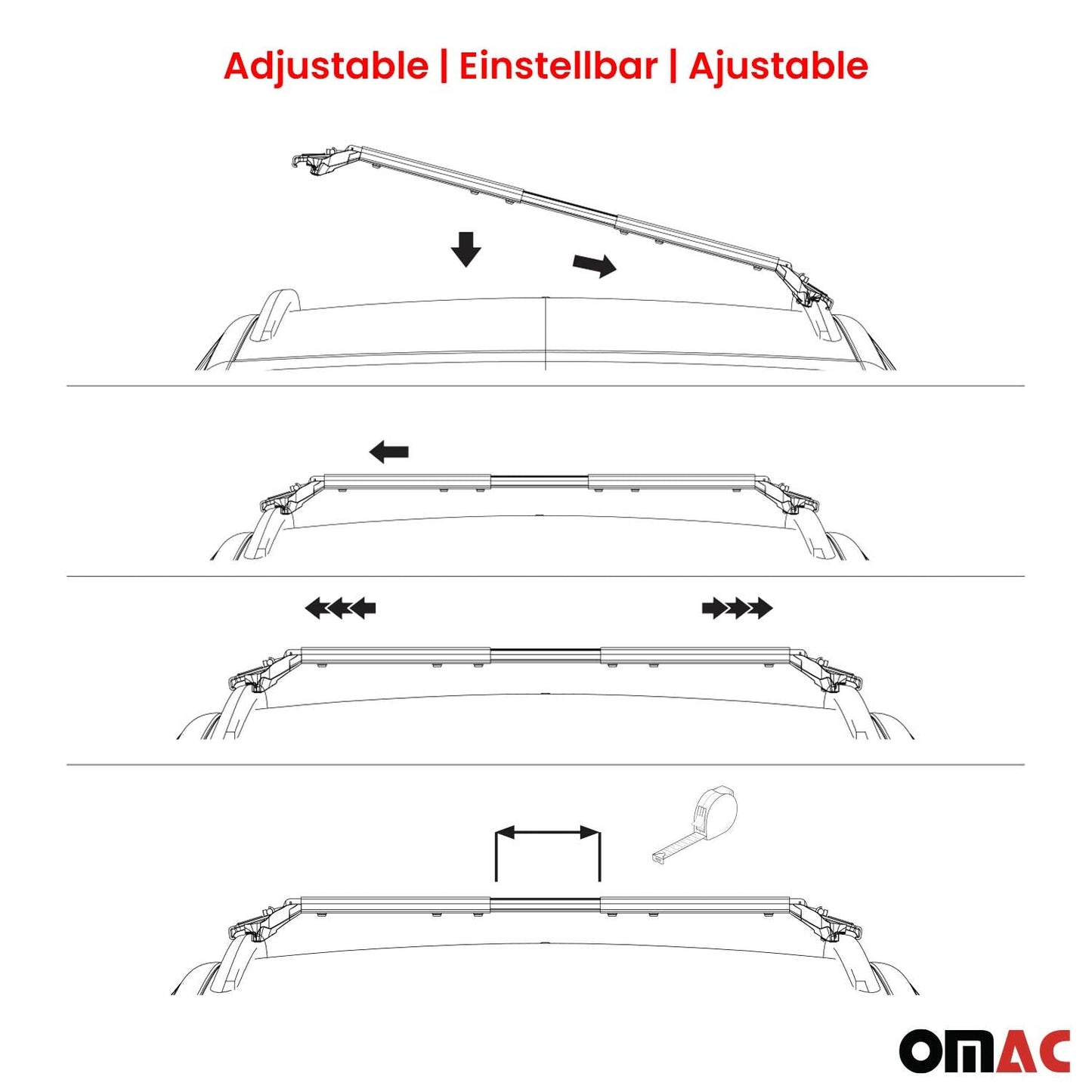 Dachträger für Mercedes C Klasse S205 Kombi 2015-2021 100kg Alu Silber 2x ABE OMAC DE