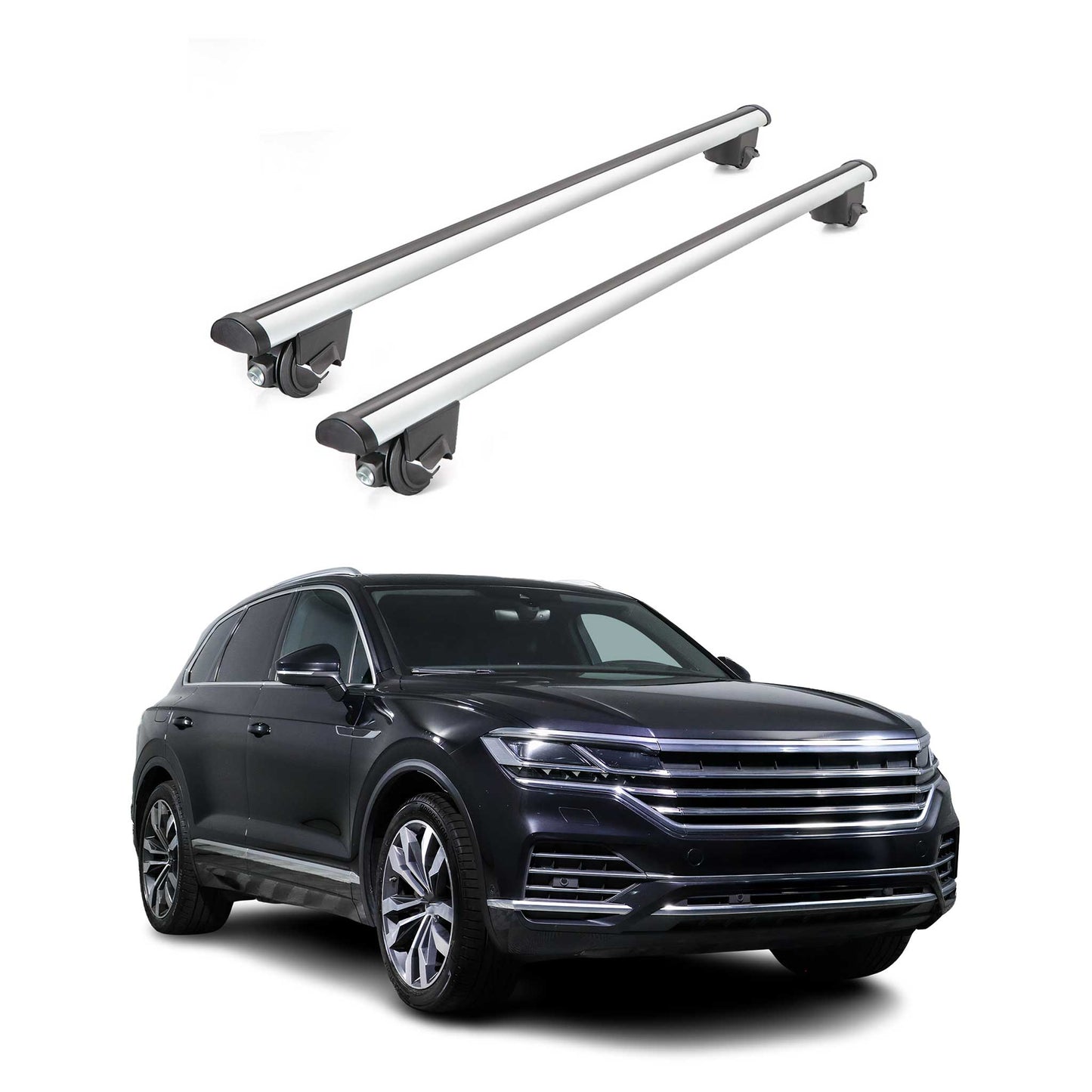 Dachträger Grundtäger für VW Touareg mk3 2018-2025 100kg Alu Silber 2 tlg ABE OMAC DE