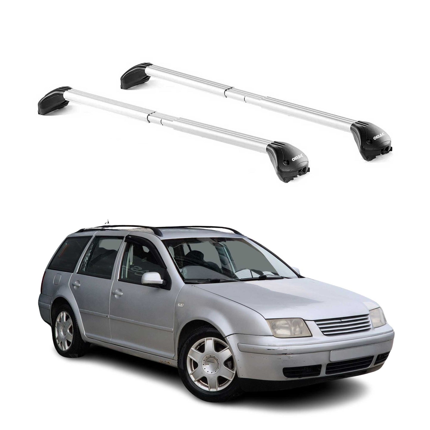 Dachträger Grundtäger für VW Bora Variant 1999-2005 5 tür 100kg Alu Grau 2x ABE OMAC DE