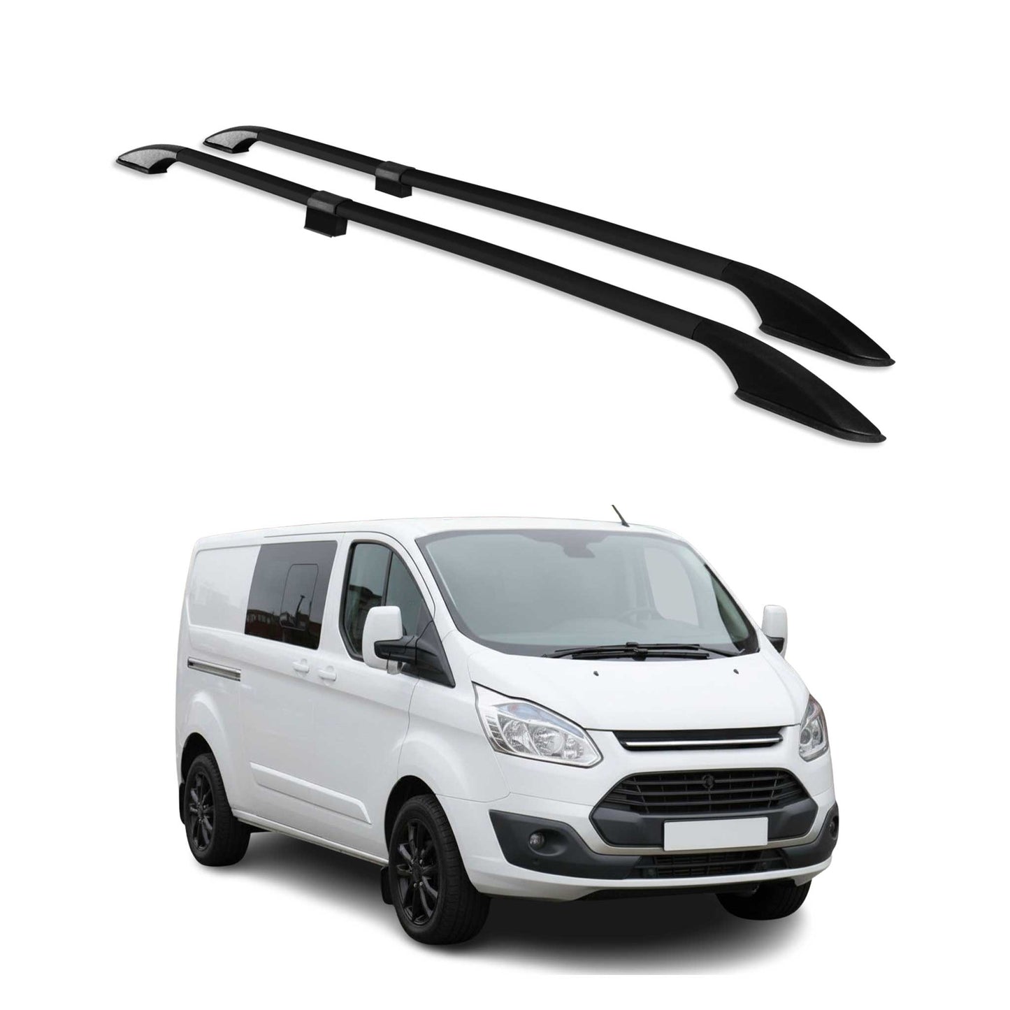 Dachreling für Ford Transit Tourneo Custom 2012-2024 L2 Langer Alu Schwarz OMAC DE