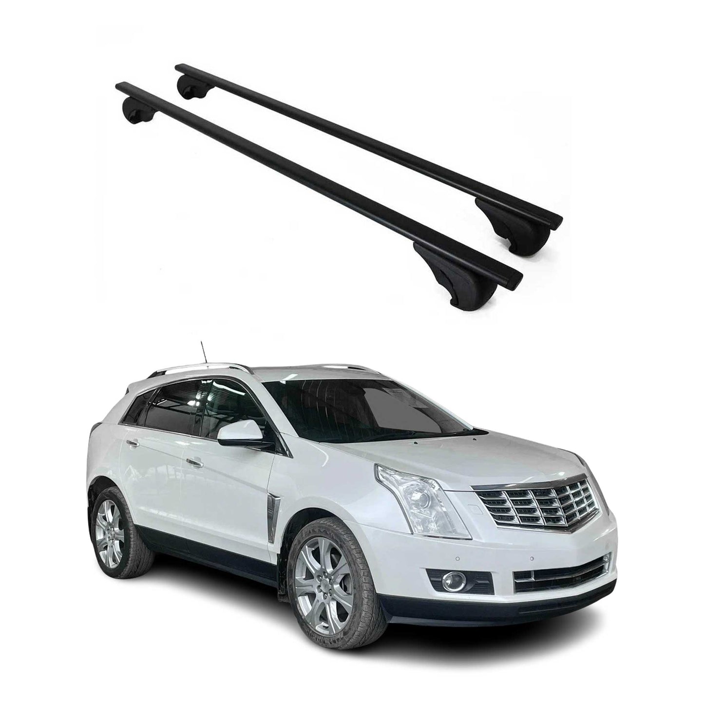 2004-2016 Cadillac SRX Dachträger Grundträger Querträger Metall Schwarz 2x