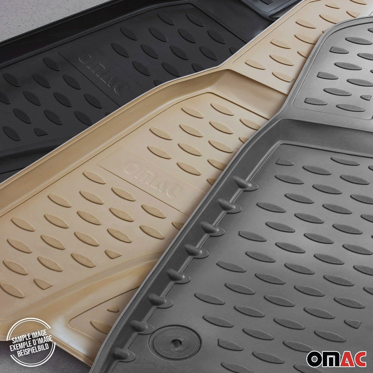 OMAC Gummimatten Fußmatten für Volvo XC60 2017-2025 TPE Automatten Beige 4tlg OMAC DE