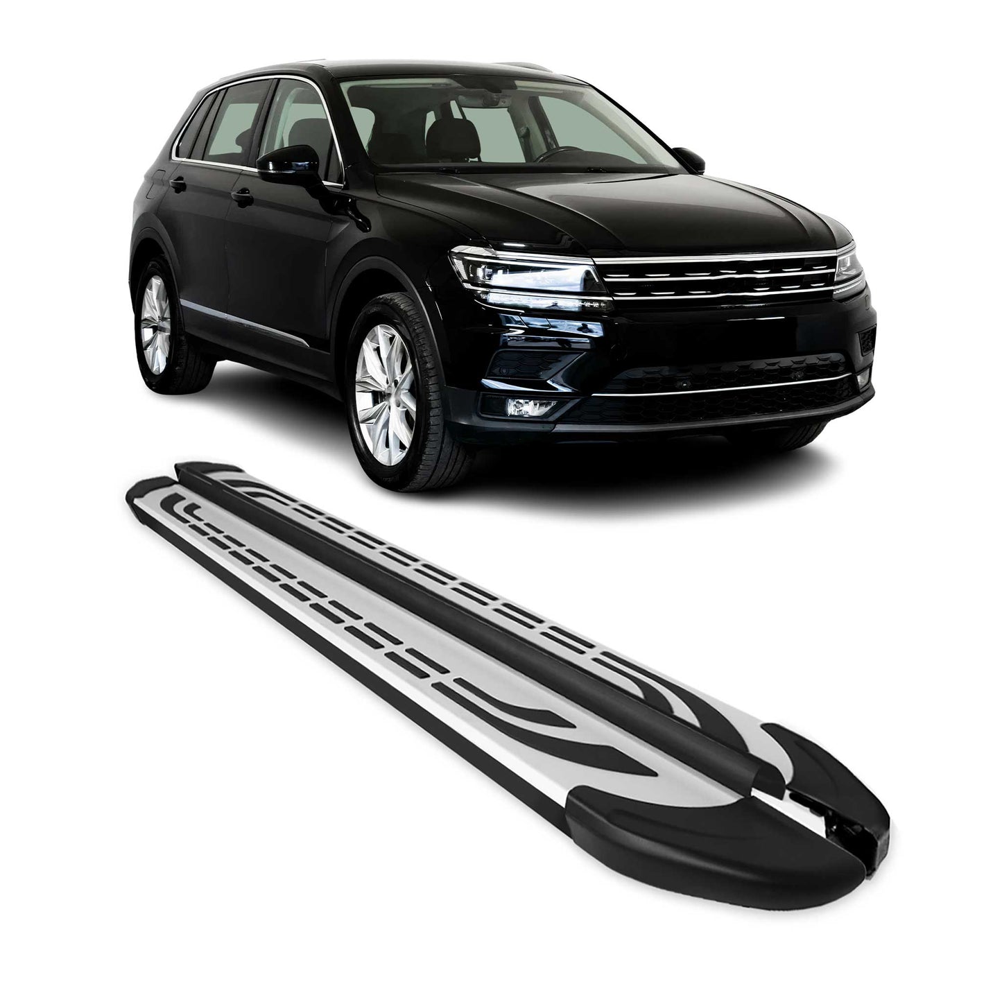 Trittbretter Seitenbretter für VW Tiguan Allspace 2016-2024 Alu Schwarz-Grau OMAC DE