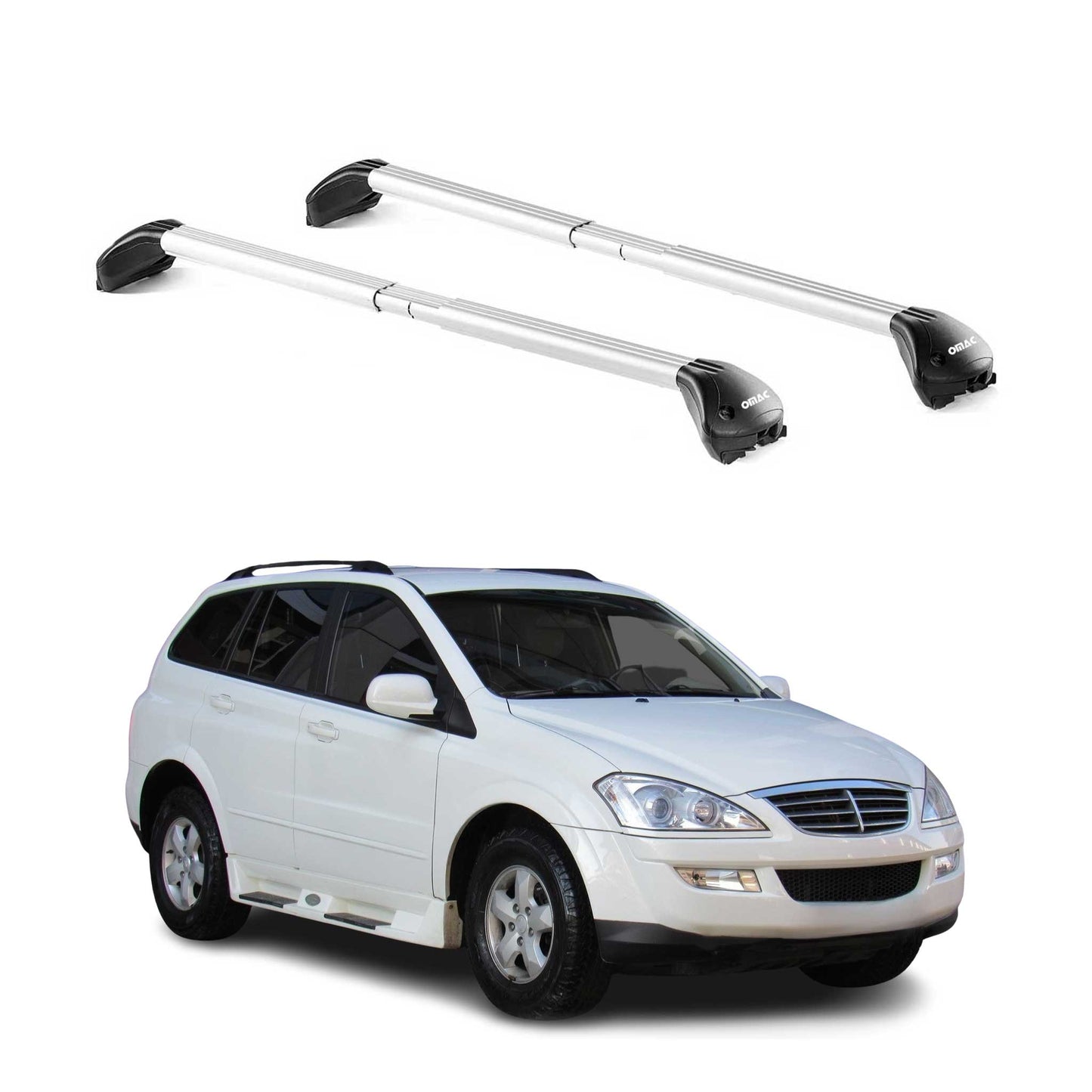 Dachträger Grundtäger für Ssangyong Kyron 2005-2014 5 tür 100kg Alu Grau 2x ABE OMAC DE