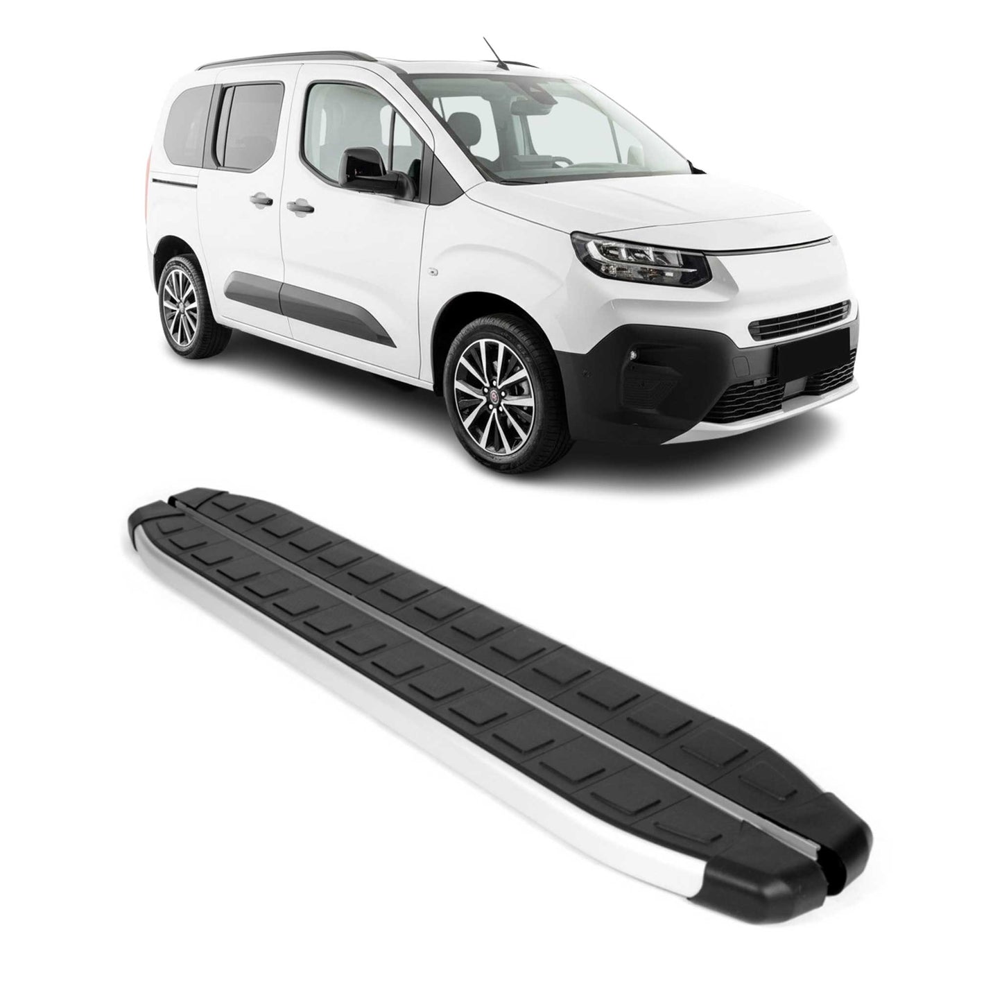 Trittbretter Schweller Seitenschweller für Fiat Doblo 2022-2025 L1 Alu 2x OMAC DE