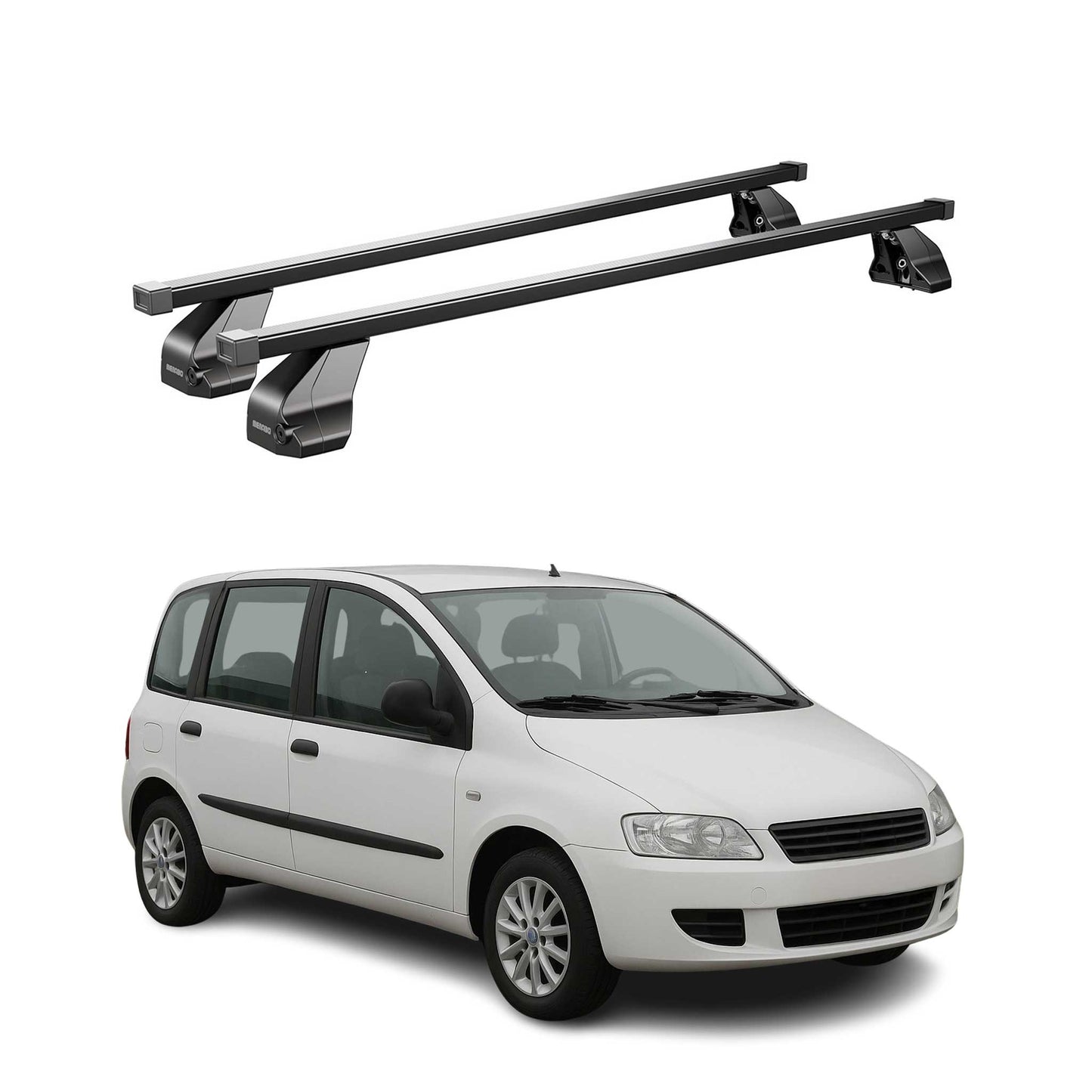 Menabo Dachträger Grundträger für Fiat Multipla 2004-2010 Facelift Stahl Schwarz OMAC DE