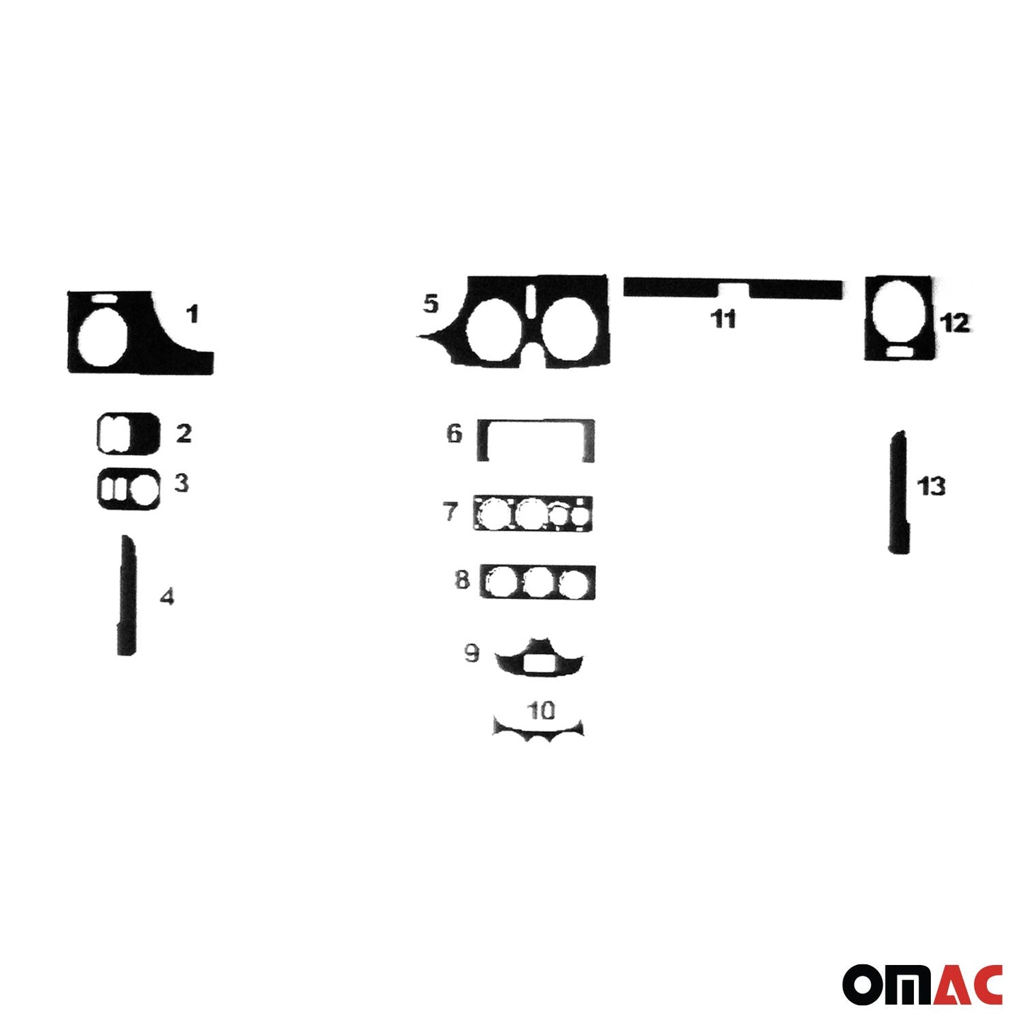 Innenraum Dekor Cockpit für Renault Kangoo I 1998-2023 Carbon Optik 13x OMAC DE