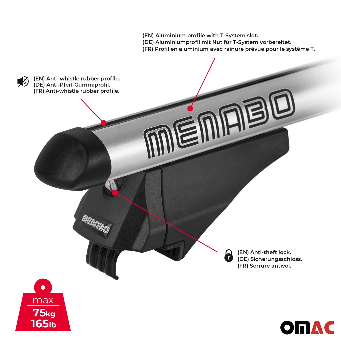 2024-2025 BMW X3 (G45) Menabo Grundträger Dachträger Alu Silber 2 tlg OMAC DE