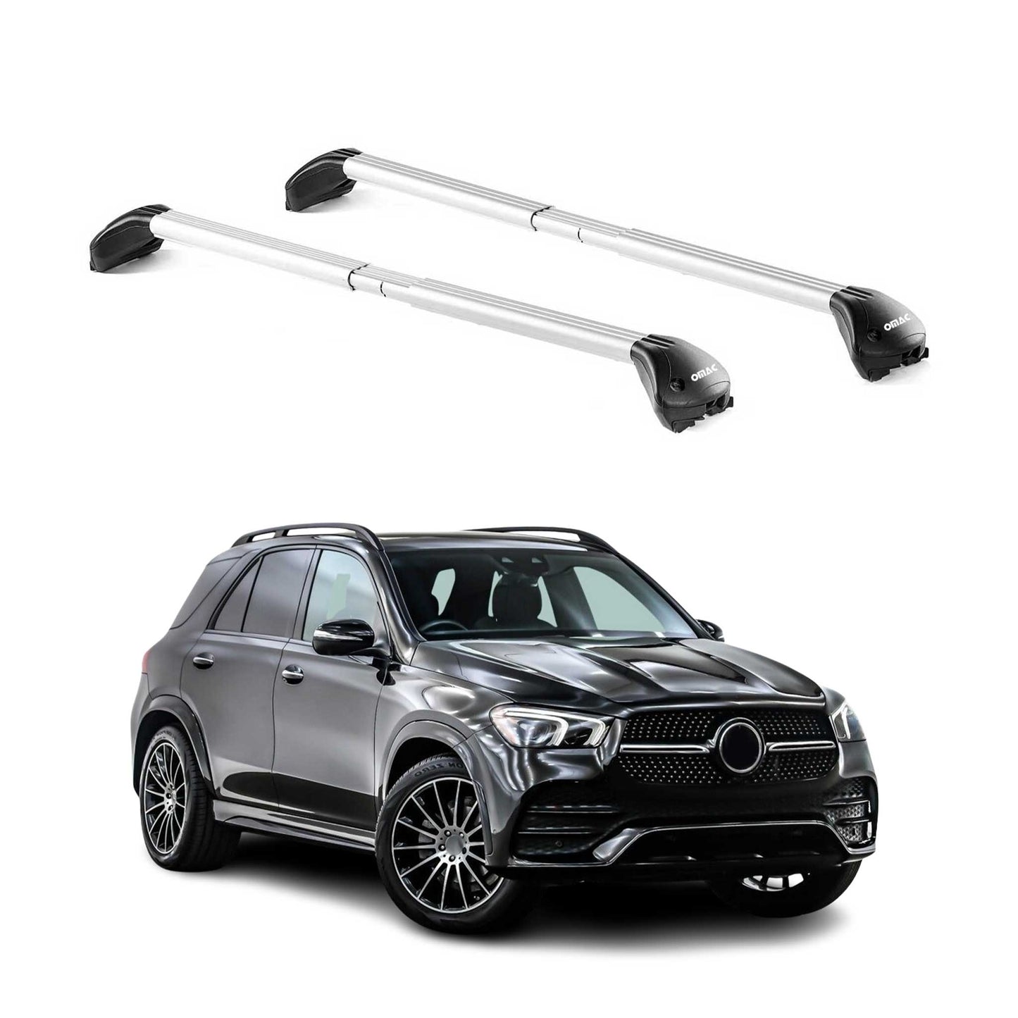 Dachträger Grundtäger für Mercedes GLE V167 2018-2025 100kg Alu Silber 2 tlg ABE OMAC DE