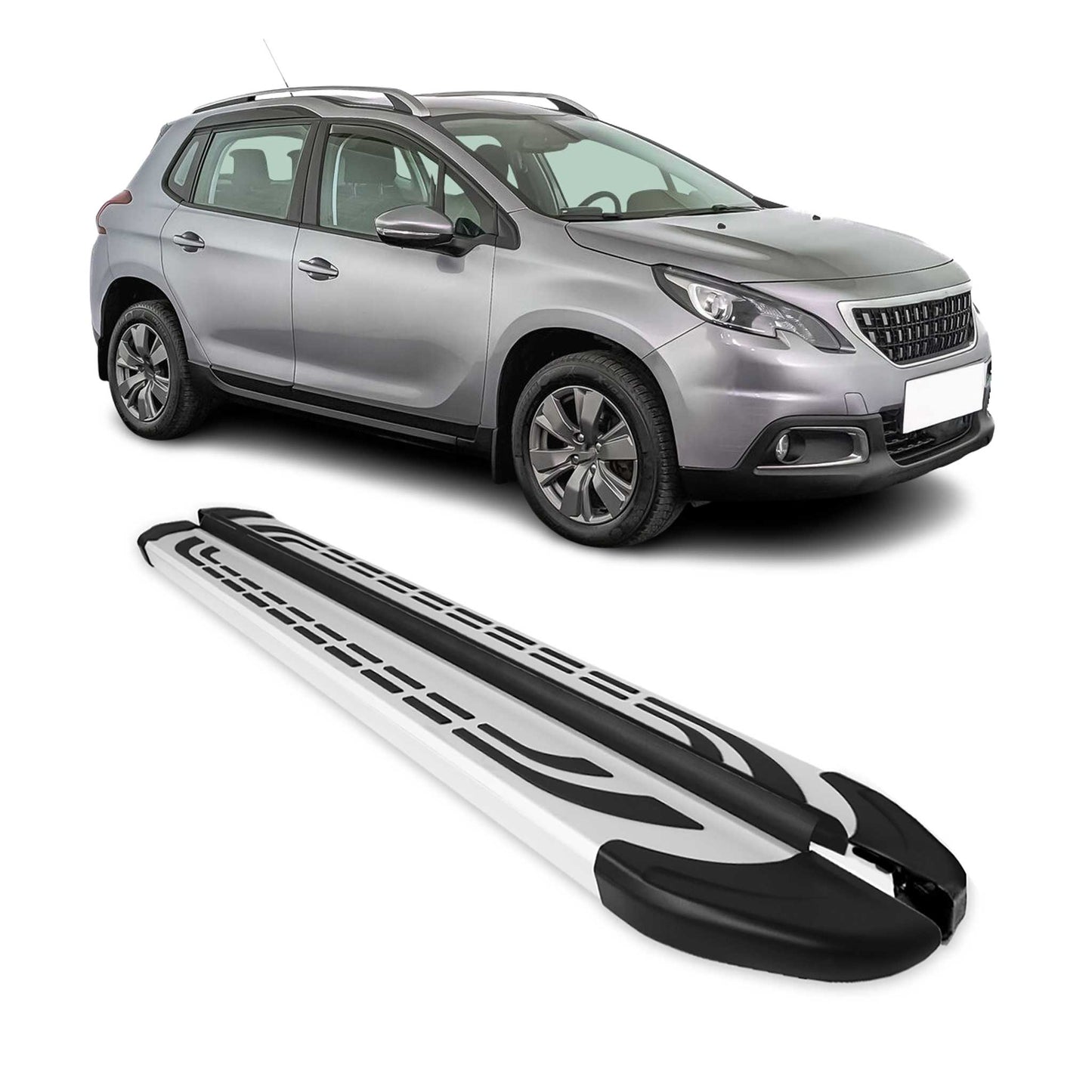 Trittbretter Seitenschweller Seitenbretter für Peugeot 2008 2003-2020 Alu Grau - autoseifert.com