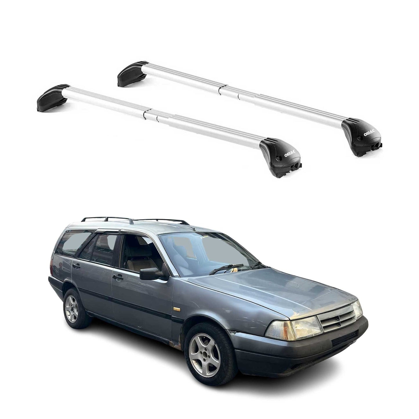 Dachträger Grundtäger für Fiat Tempra Kombi 1990-1996 5 tür 100kg Alu Silber ABE OMAC DE
