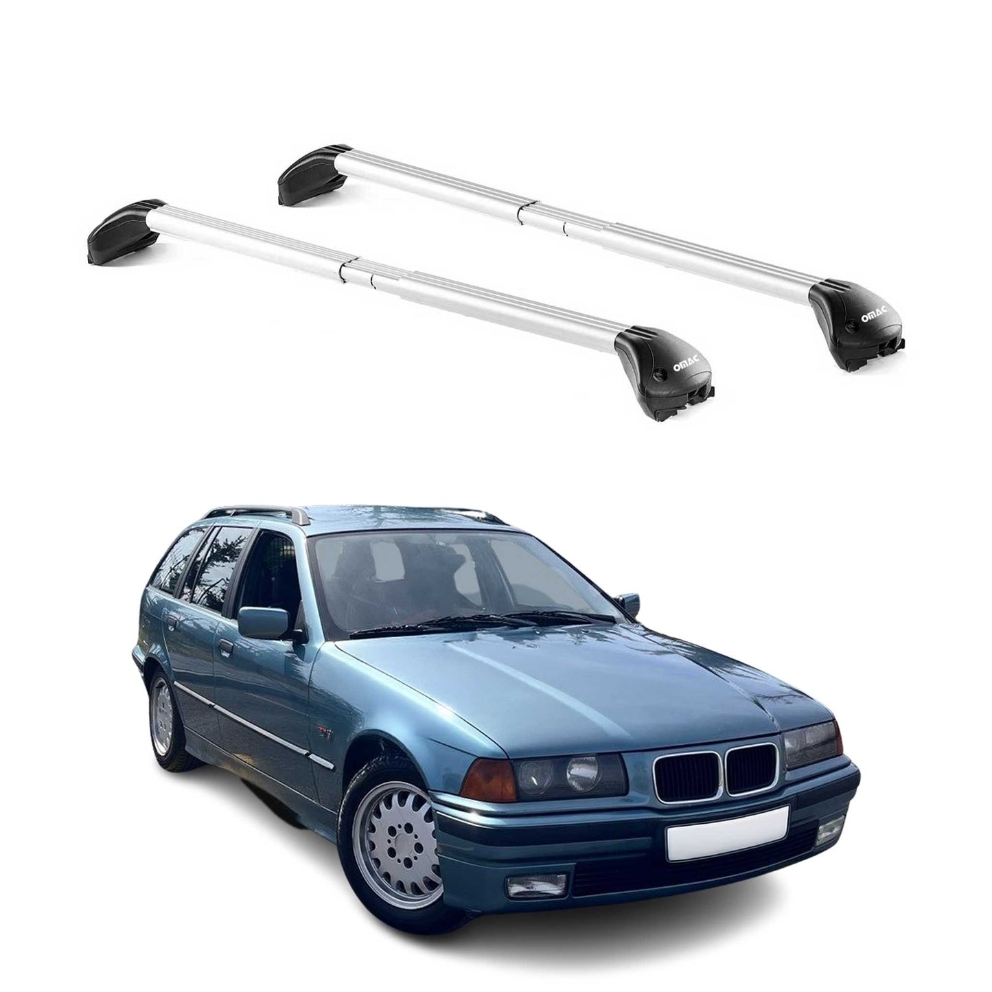 Dachträger für BMW 3er Touring E36 E46 E91 1994-2012 5 tür 100kg Alu ABE Silber OMAC DE