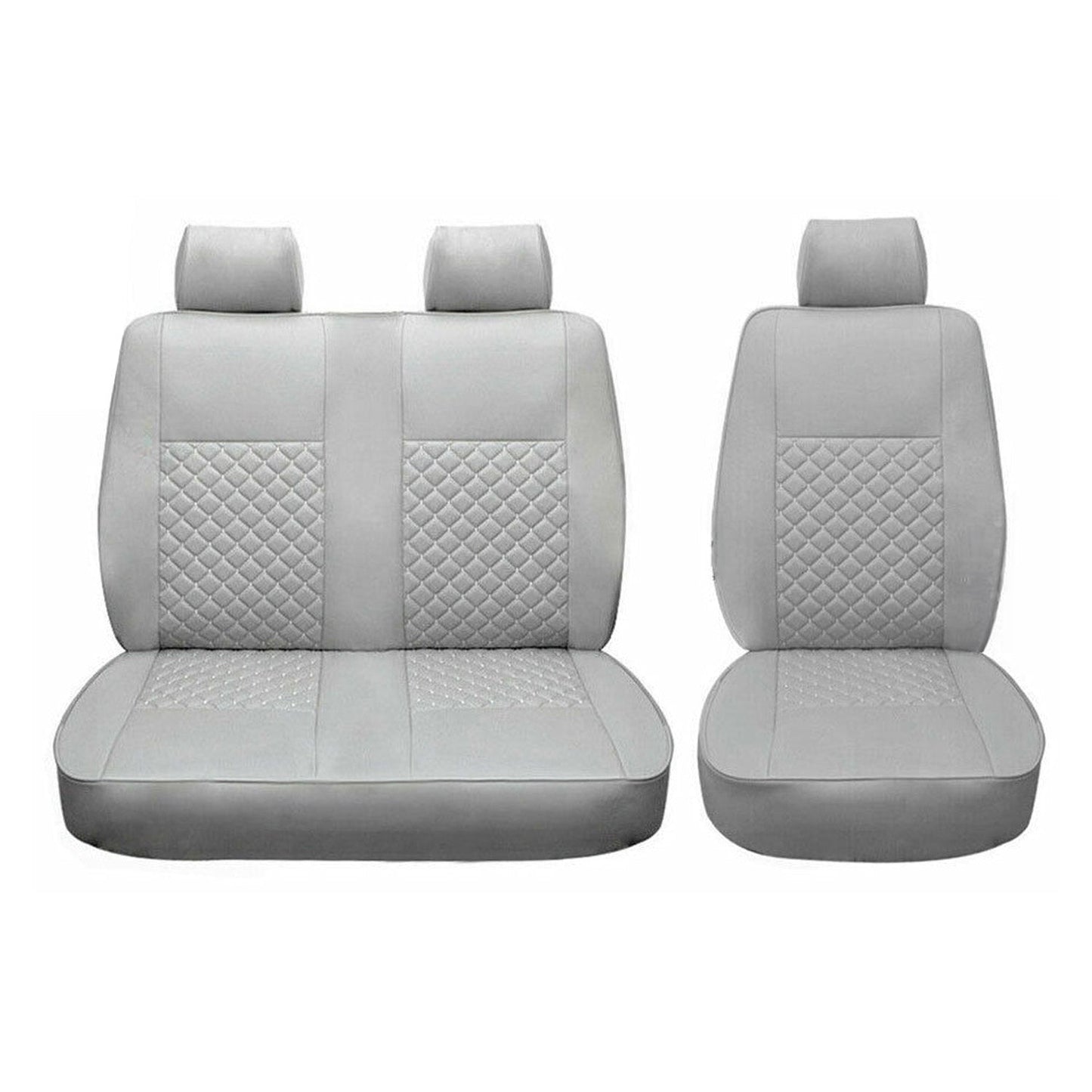 Sitzbezüge Schonbezüge für VW Transporter T4 1990-2003 Kunstleder Grau Weiß 2+1 OMAC DE