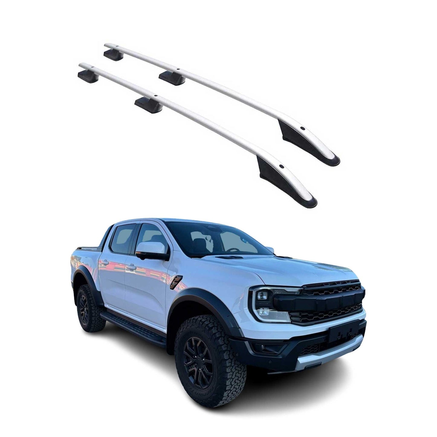 Dachreling Relingträger Aluminium für Ford Ranger PK 2022-2025 Alu Silber OMAC DE