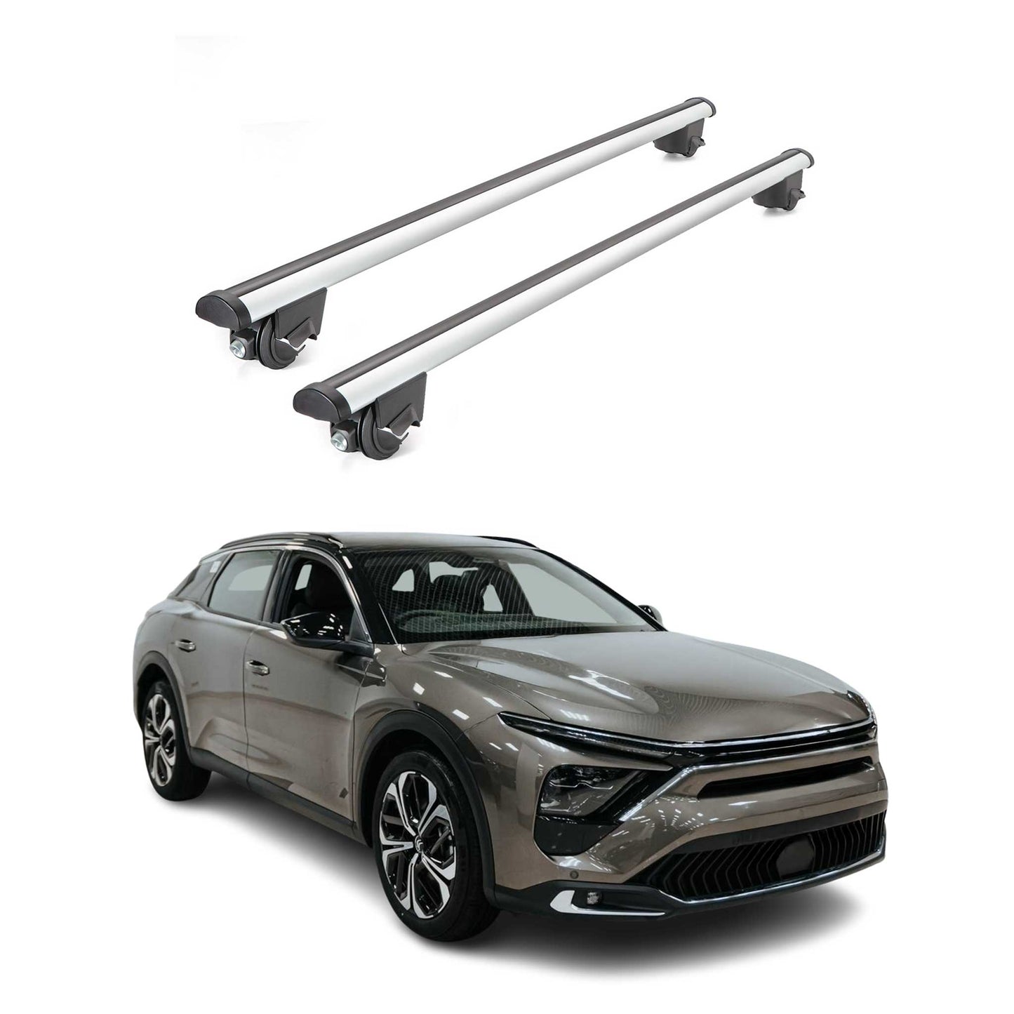 Dachträger Grundtäger für Citroen C5 X 2022-2025 100kg Alu Silber 2 tlg ABE OMAC DE