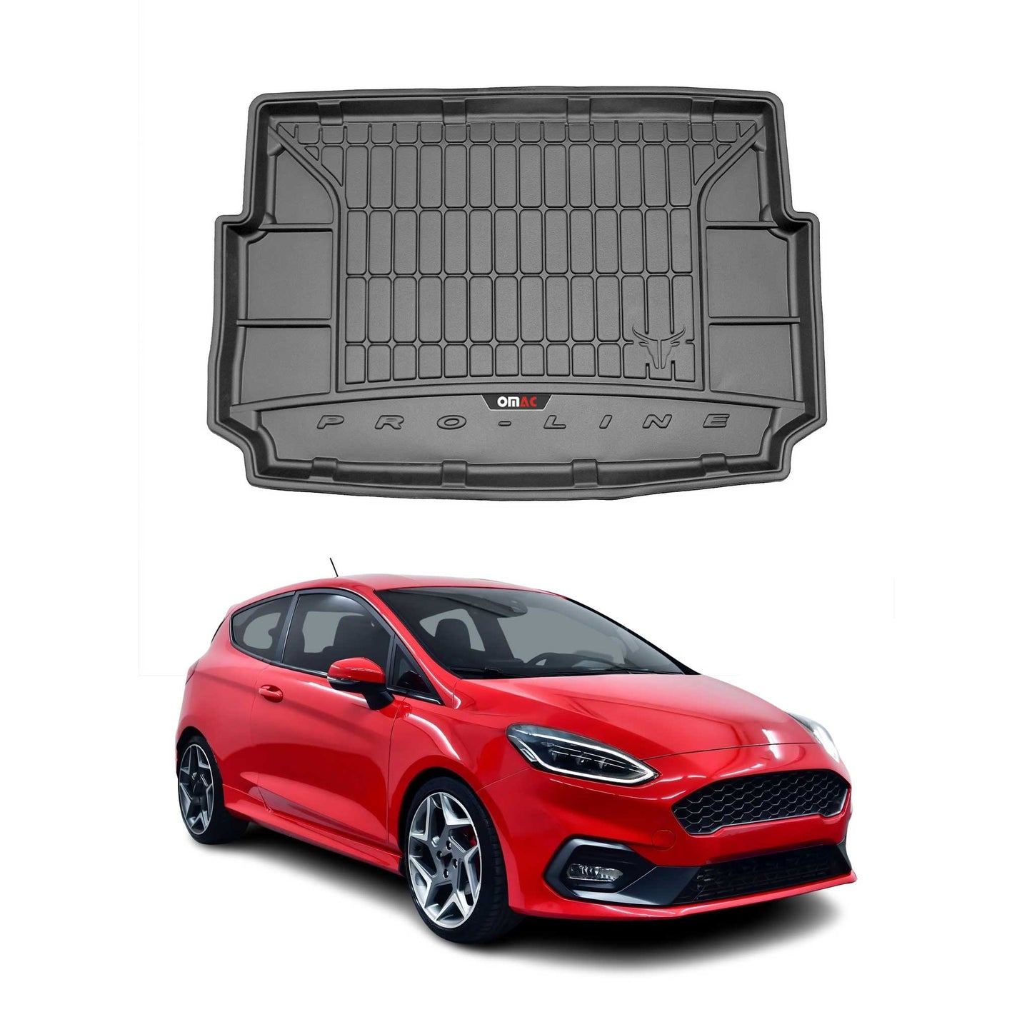 OMAC Gummi Kofferraumwanne für Ford Fiesta MK 5Tür 2017-2024 TPE Schwarz OMAC DE