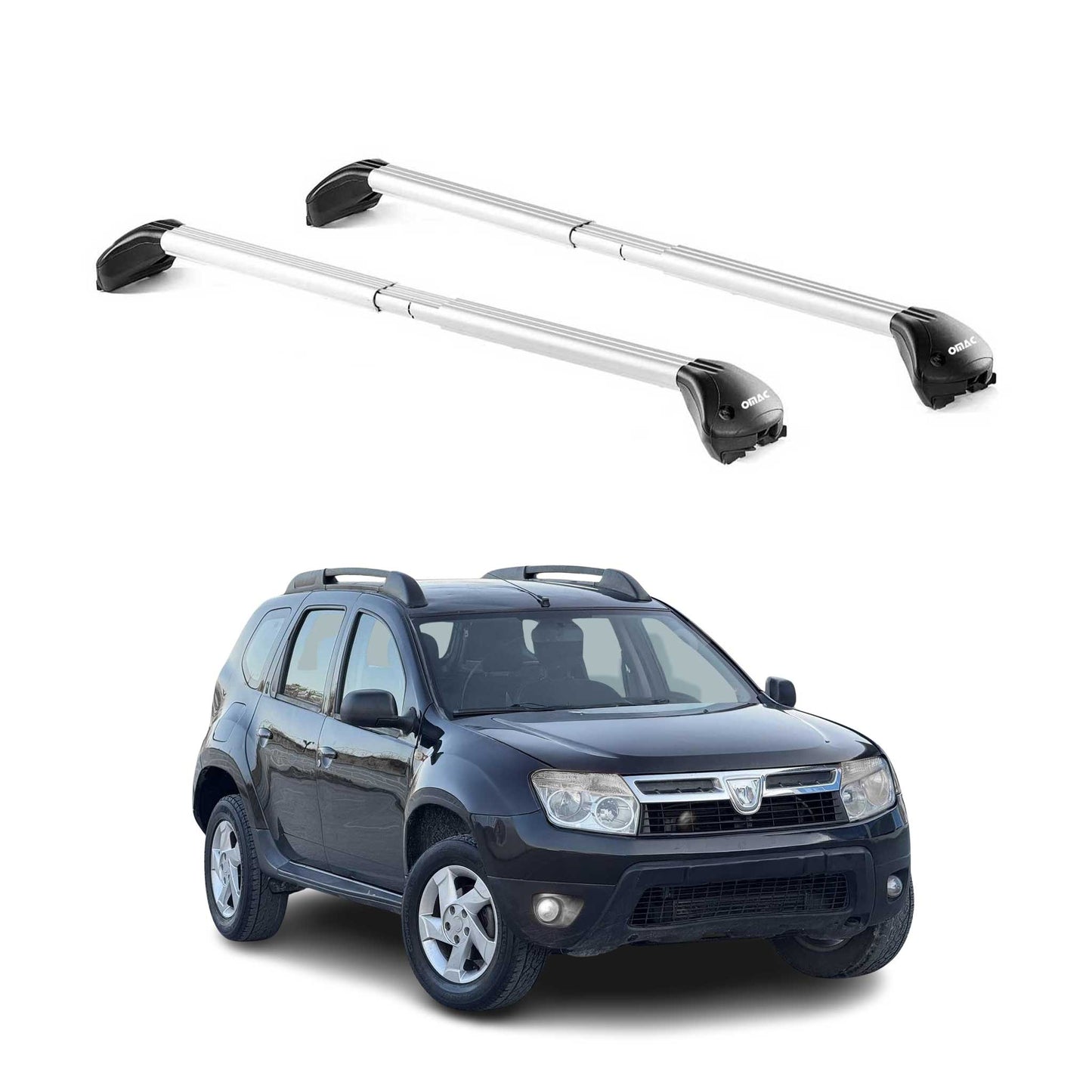 Dachträger Grundtäger für Dacia Duster mk1 2010-2014 Pre-FL 100kg Alu Silber ABE OMAC DE