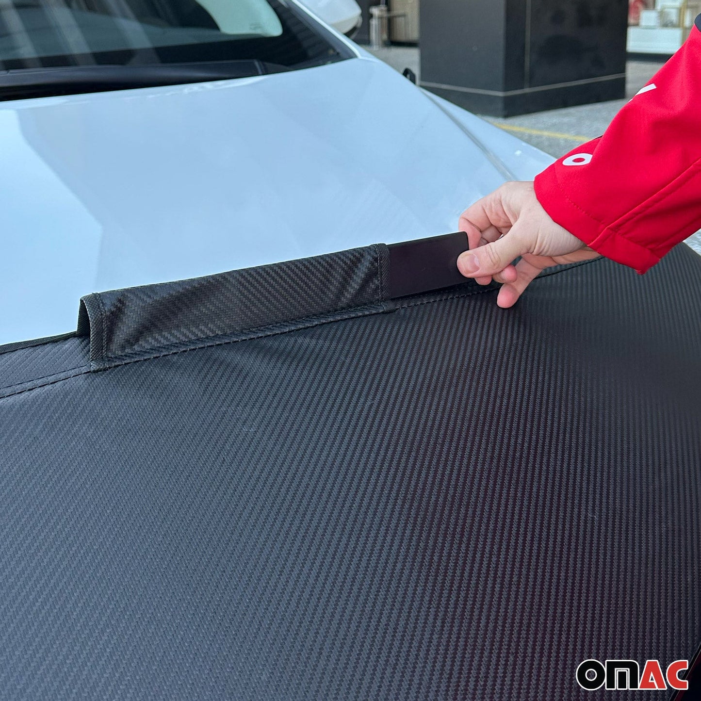 Haubenbra Steinschlagschutz Bonnet Bra für Ford Kuga 2013-2016 Carbon Optik Halb OMAC DE
