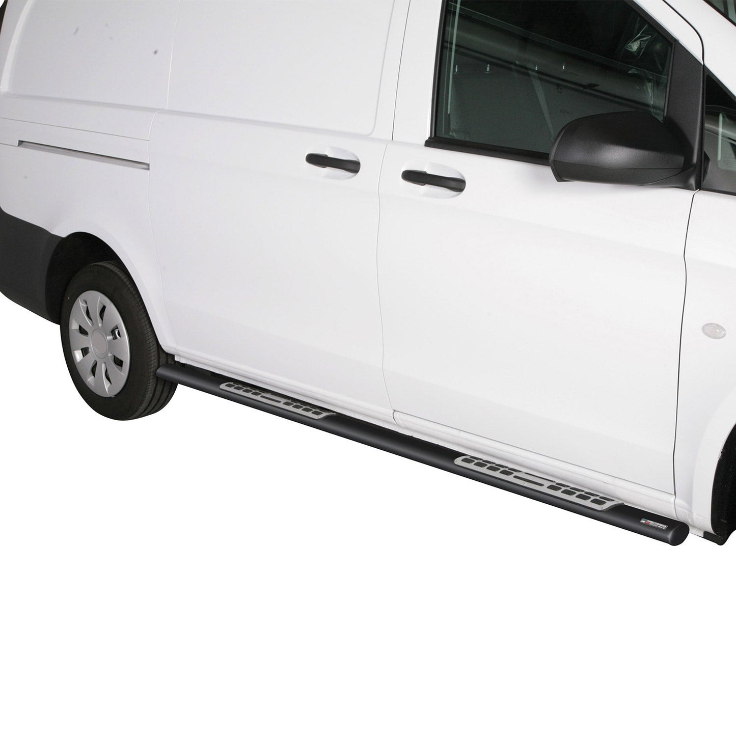 Edelstahl Seitenschweller Schwellerrohre für Mercedes Vito Viano 2010-14 Schwarz OMAC DE