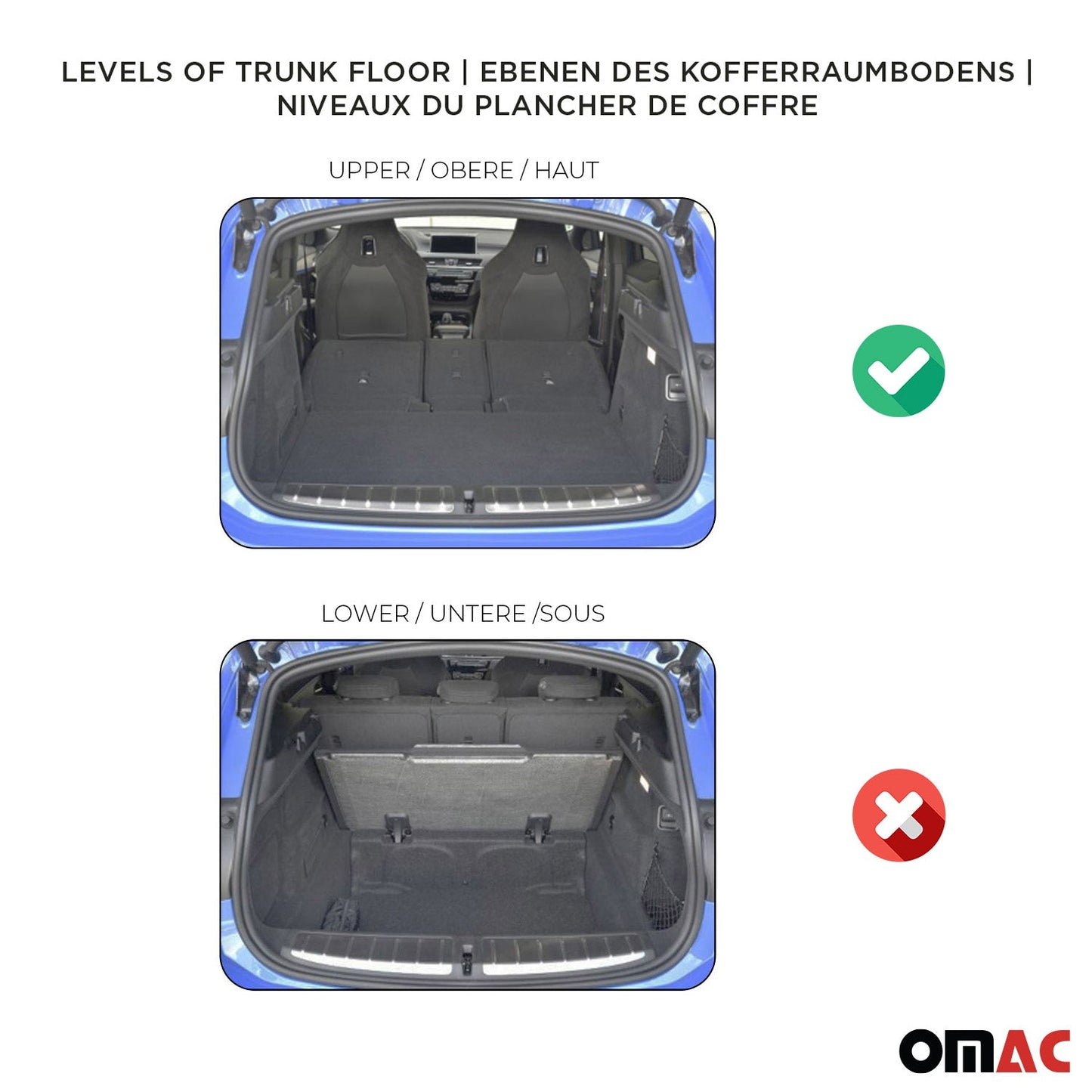 OMAC Gummi Kofferraumwanne für Suzuki SX4 S-Cross 2013-2018 TPE Schwarz obere OMAC DE