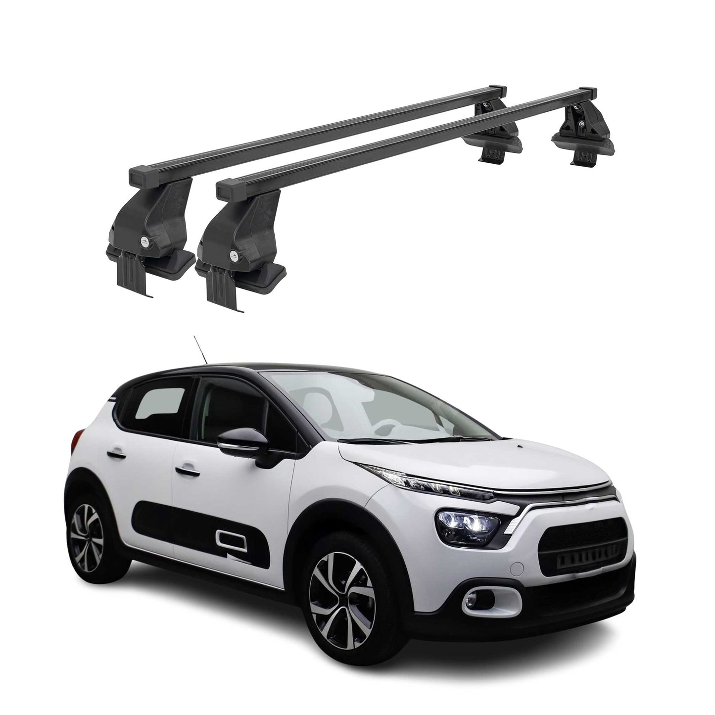 Menabo Dachträger Grundträger für Citroën C3 IV 2024-2025 Stahl Schwarz 2tlg OMAC DE