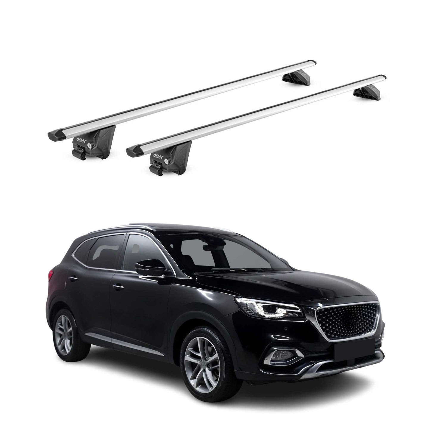 Dachträger Grundtäger für MG HS 2018-2025 100kg Aluminium Silber 2tlg ABE OMAC DE