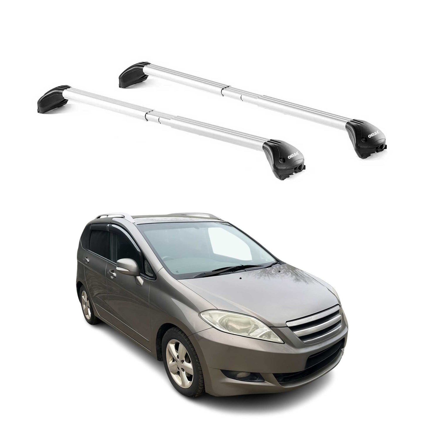 Dachträger Grundtäger für Honda FR-V BE 2004-2009 5 tür 100kg Alu Silber 2x ABE OMAC DE