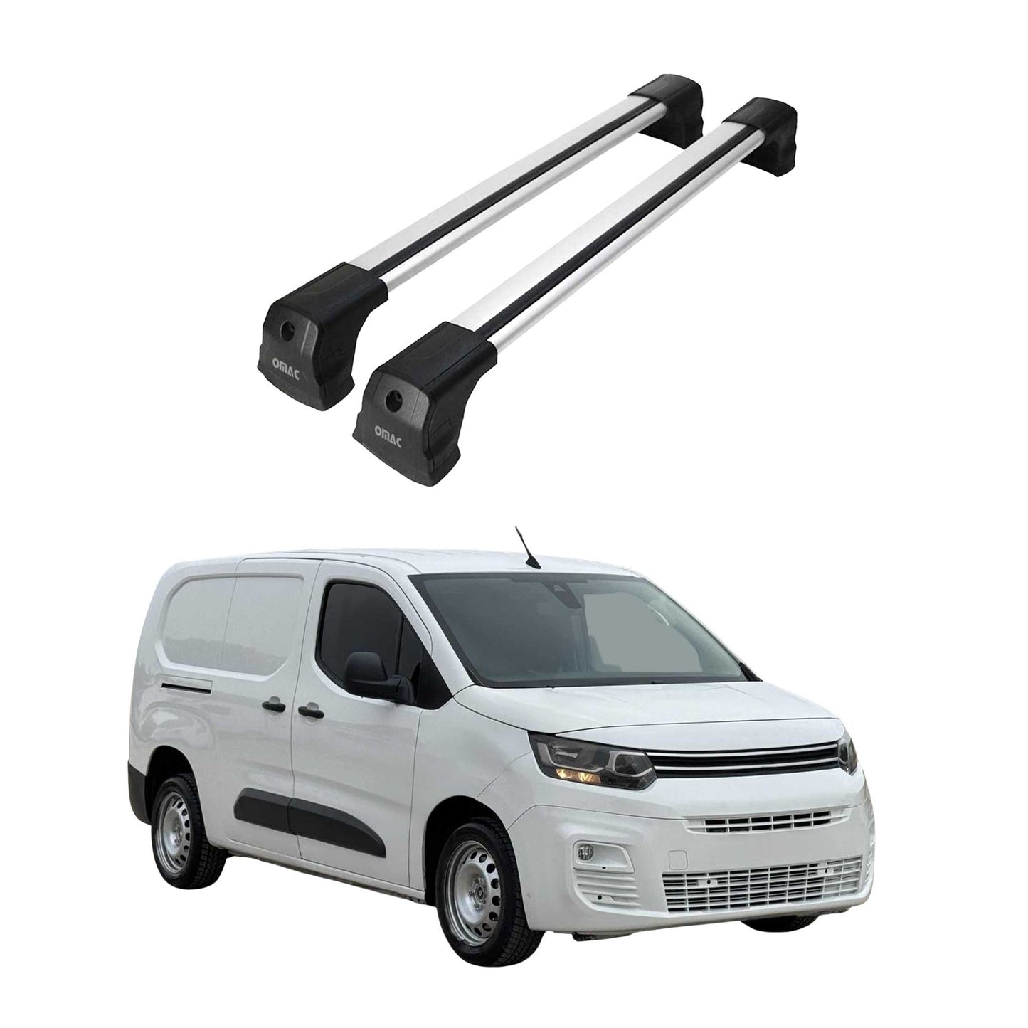 Dachträger Grundtäger für Citroen Berlingo 2018-2025 75kg Aluminium Silber 2x OMAC DE