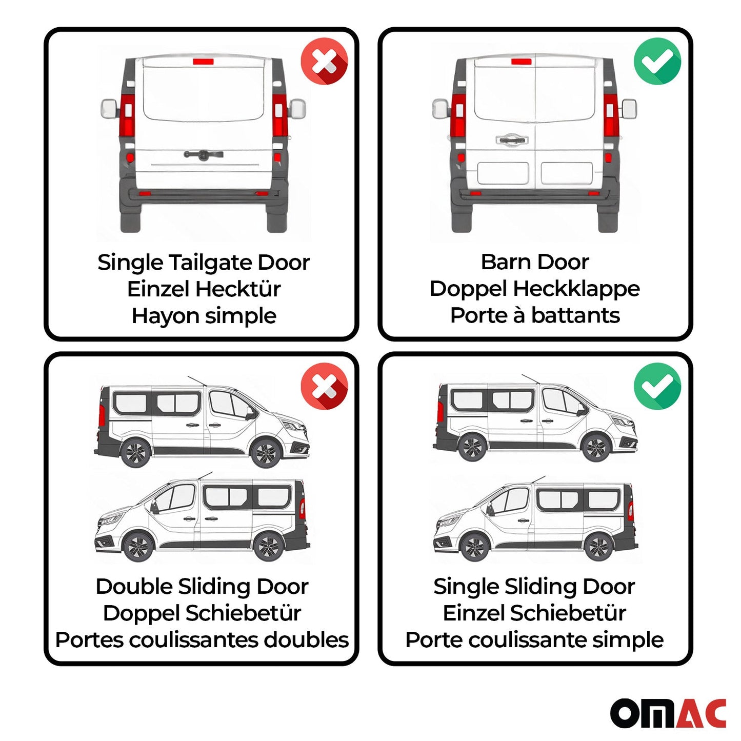 2006-2024 Fiat Ducato/e-Ducato III Schiebetür Gardinen Maß Radstand Grau OMAC DE