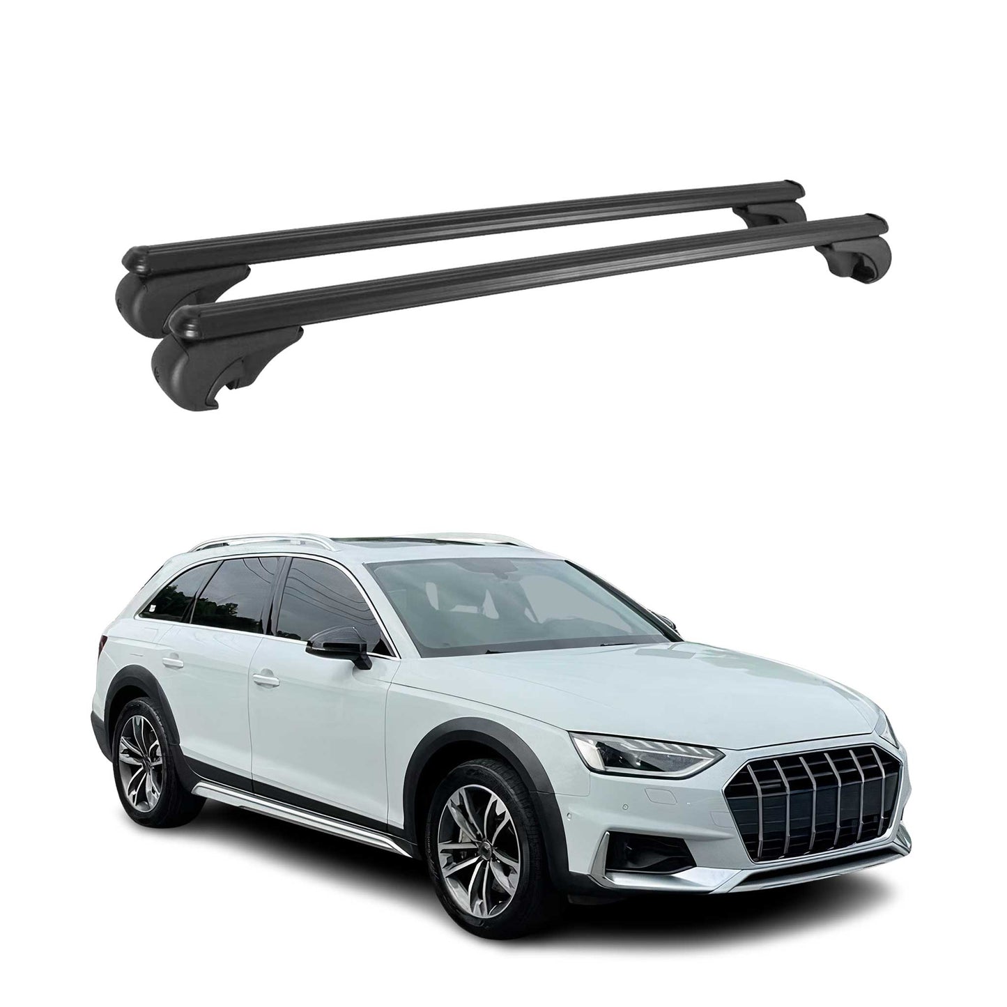Dachträger Grundtäger für Audi A4 B9 Allroad 2016-2025 75kg Alu Schwarz 2 tlg OMAC DE