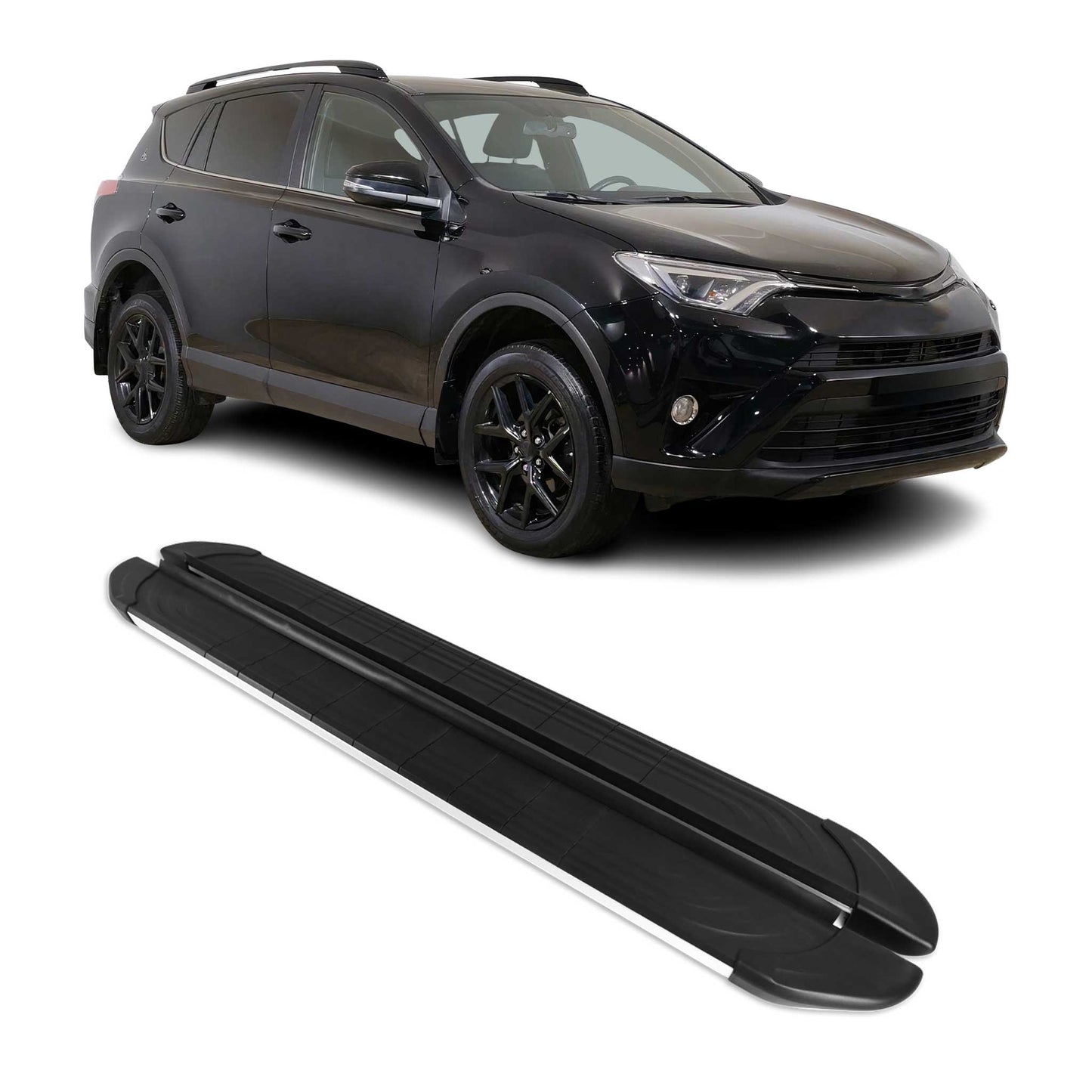Seitenschweller Trittbretter für Toyota RAV4 Hybrid 2018-2025 Silber 2 tlg OMAC DE
