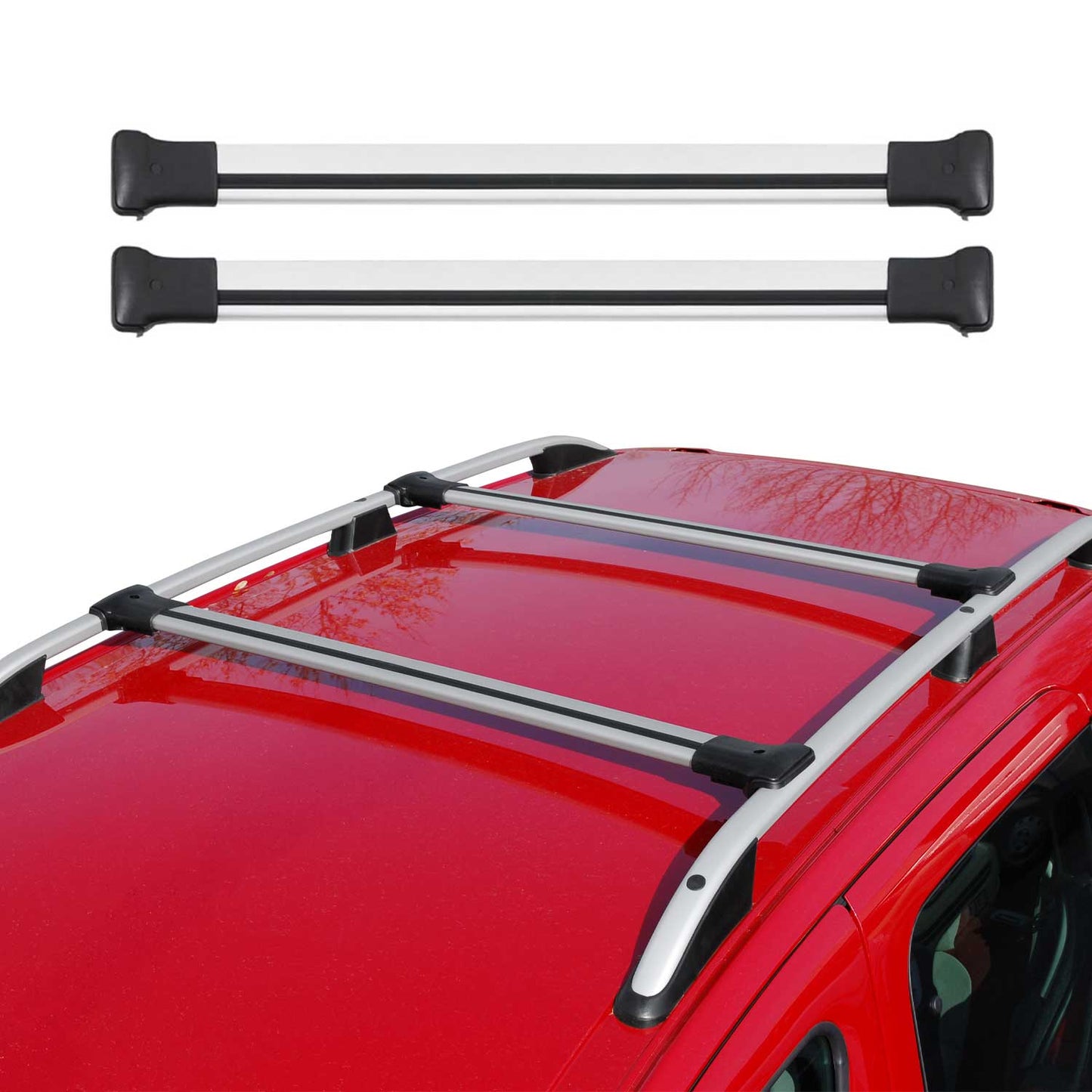 Dachträger Grundtäger für Citroen C-Crosser 2007-2012 75kg Alu Silber 2tlg OMAC DE