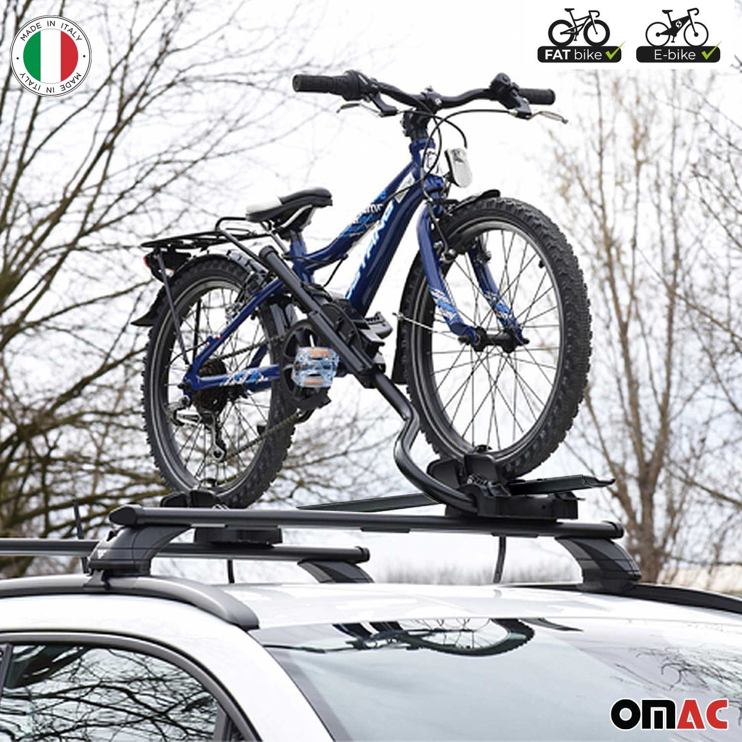 Farad Fahrradträger Dachfahrradträger für Fahrräder bis 25kg Stahl EBike FatBike OMAC DE