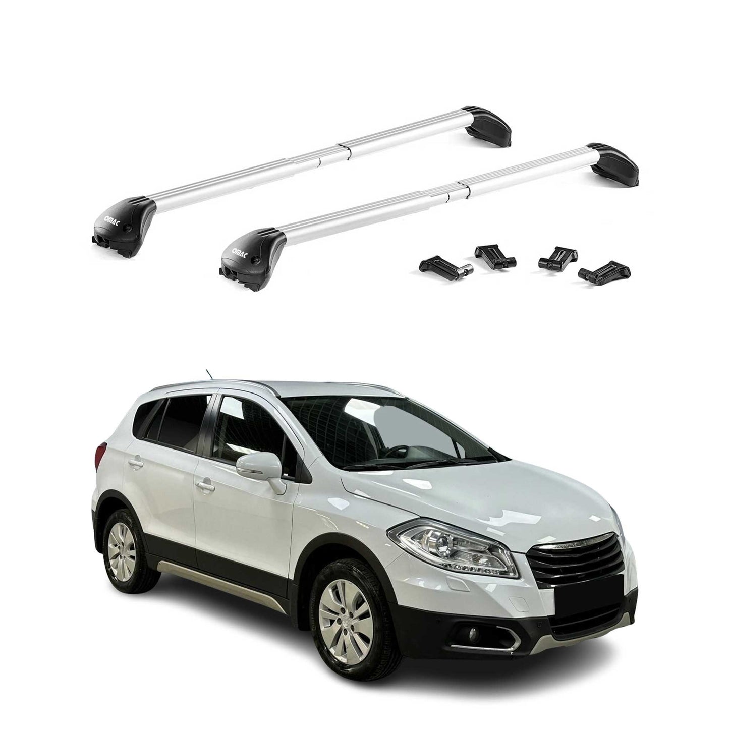 Dachträger Grundtäger für Chevrolet Trax 2013-2017 100kg Alu Silber 2 tlg ABE OMAC DE