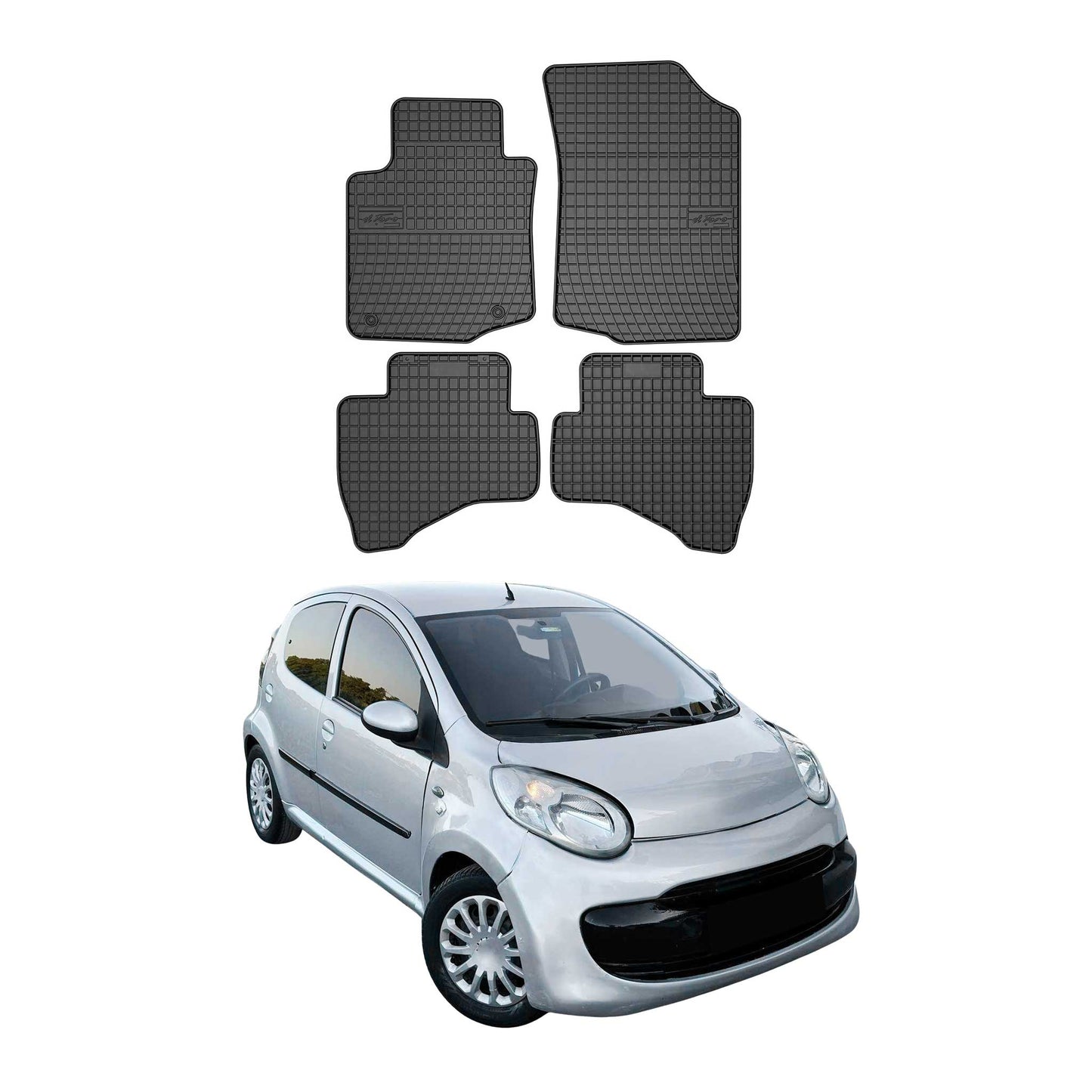 2005-2014 Citroen C1 Fußmatten Gummi Schwarz 4 tlg OMAC DE
