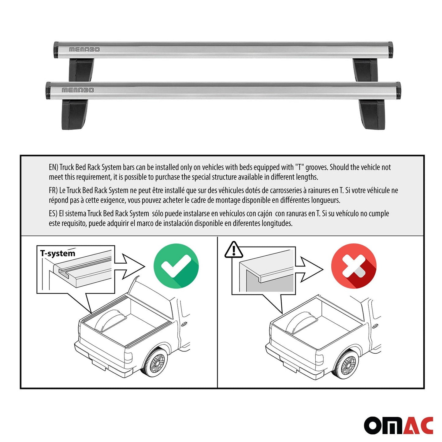 Menabo Dachträger für Universal Laderaumrollo-Querträger Ladeflächenträger 2x OMAC DE