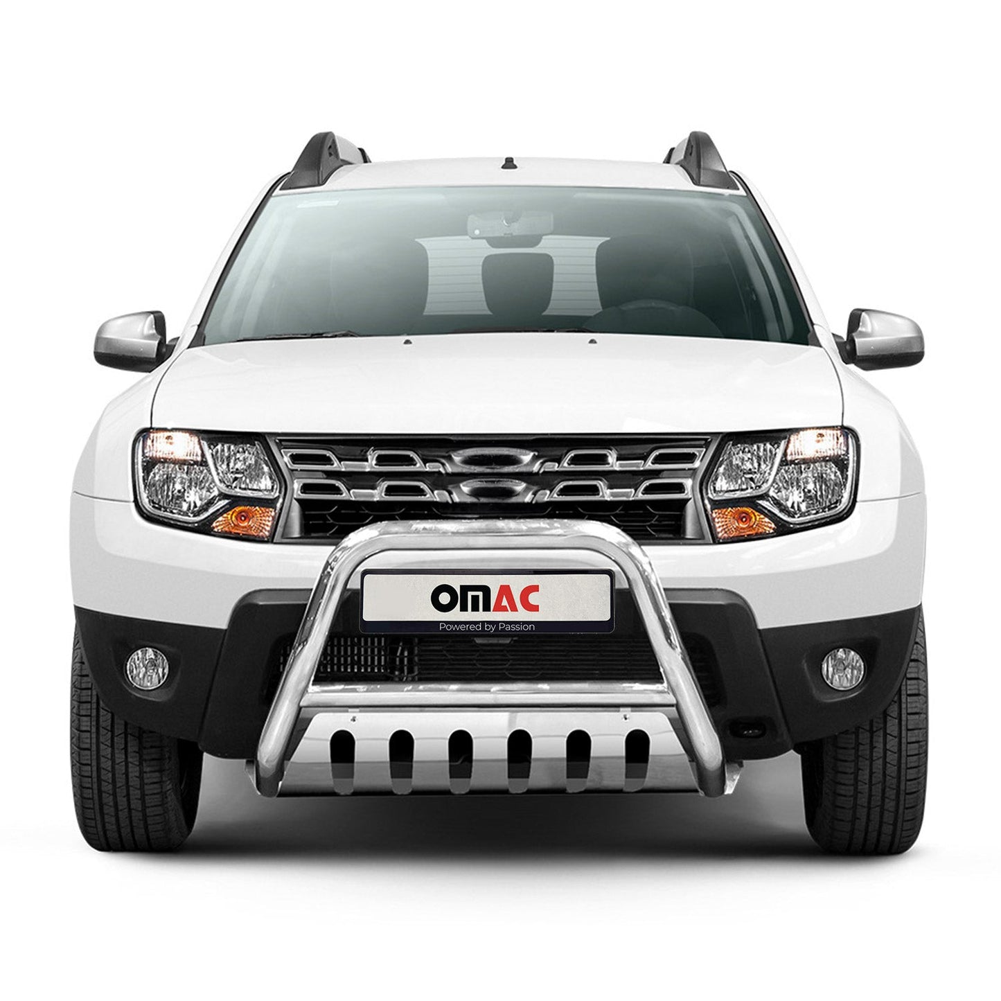 Frontbügel Frontschutzbügel für Dacia Duster 2010-2018 ABE Stahl Silber Glänzend OMAC DE