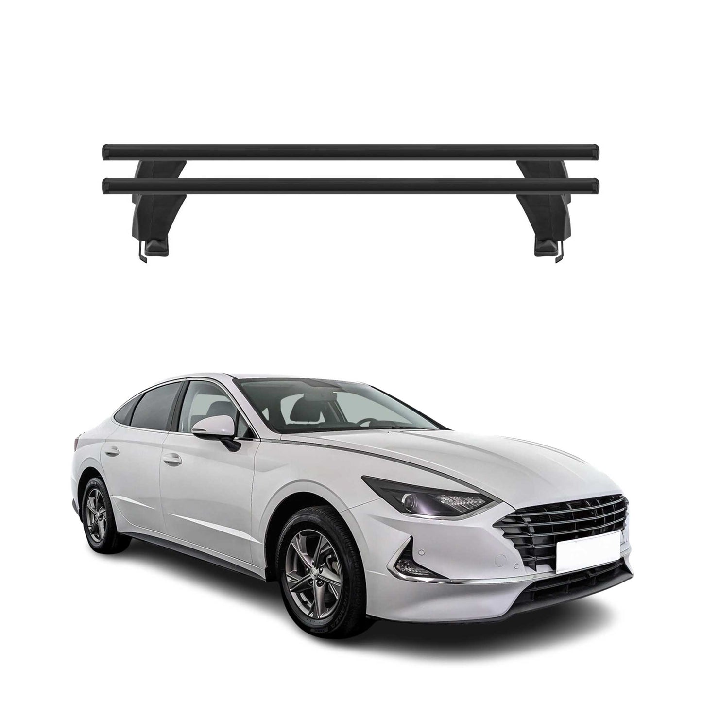 Menabo Dachträger Grundträger für Hyundai Sonata VIII 2019-2025 Alu Schwarz 2tlg OMAC DE