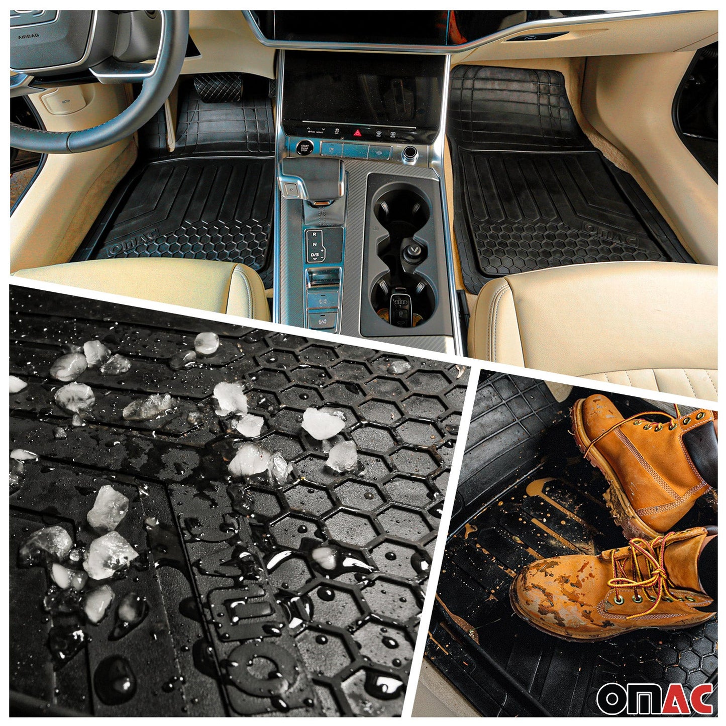 2023-2025 BYD Tang 7Sitze Gummimatten & Kofferraumwanne Set Gummi Schwarz OMAC DE