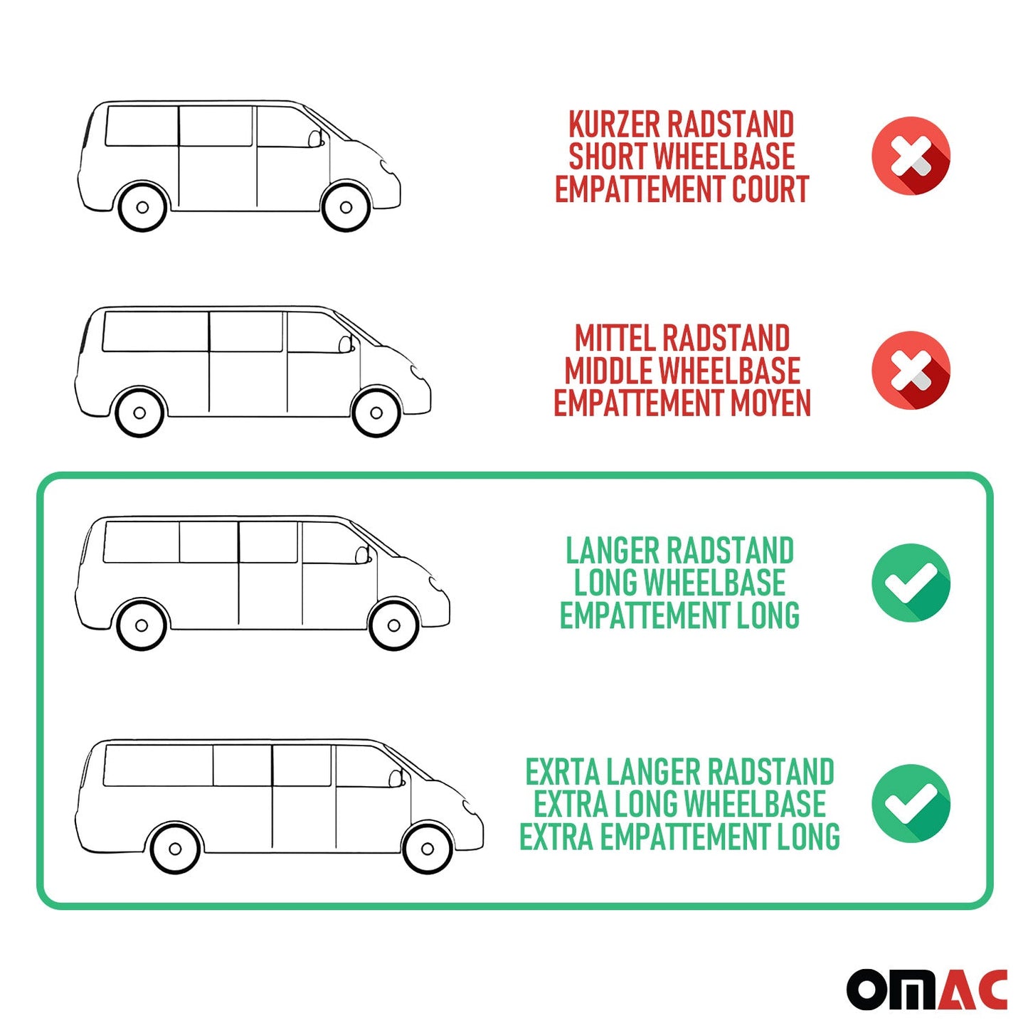 2006-2024 Fiat Ducato/e-Ducato III Schiebetür Gardinen Maß Radstand Grau 6x OMAC DE