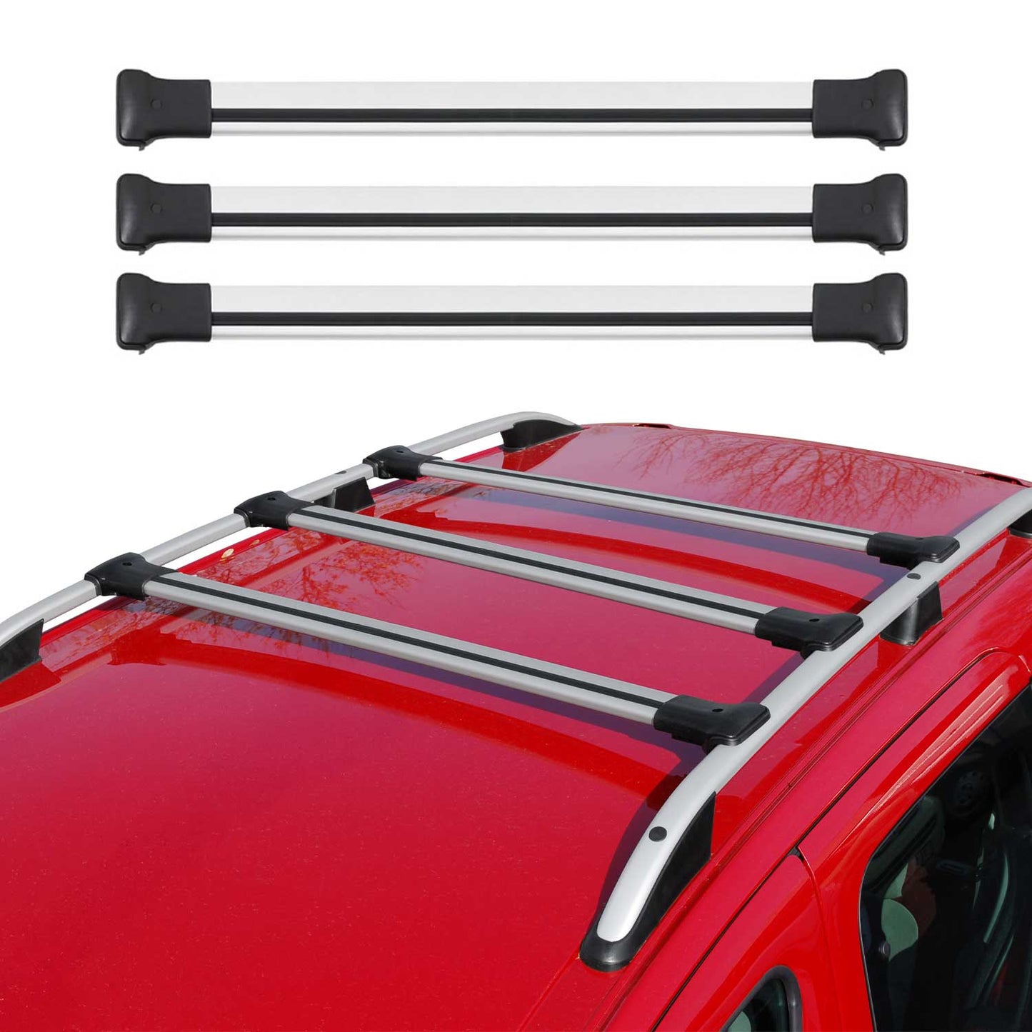 Dachträger Grundtäger für Citroen Jumpy 2007-2016 75kg Aluminium Silber 3 tlg OMAC DE