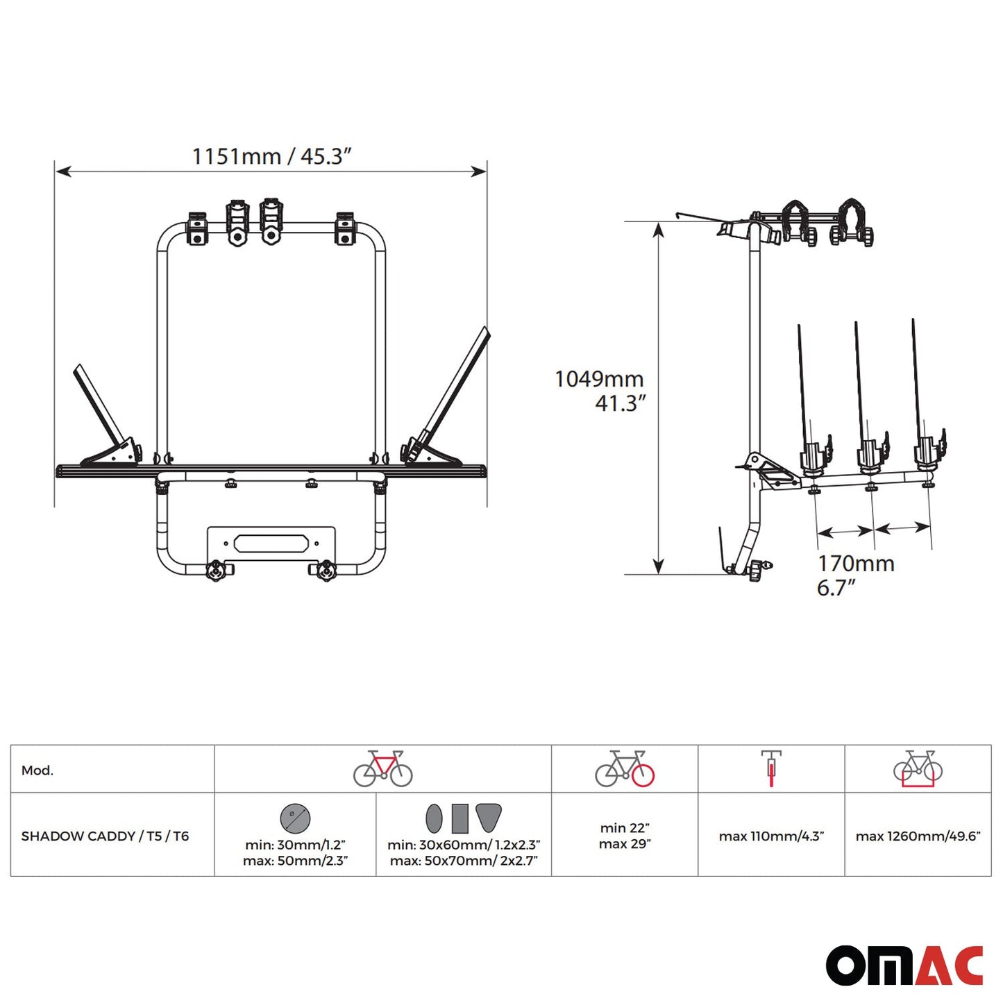 Menabo Fahrradträger für VW Transporter Multivan Caravelle T5 2003-2015 Alu OMAC DE