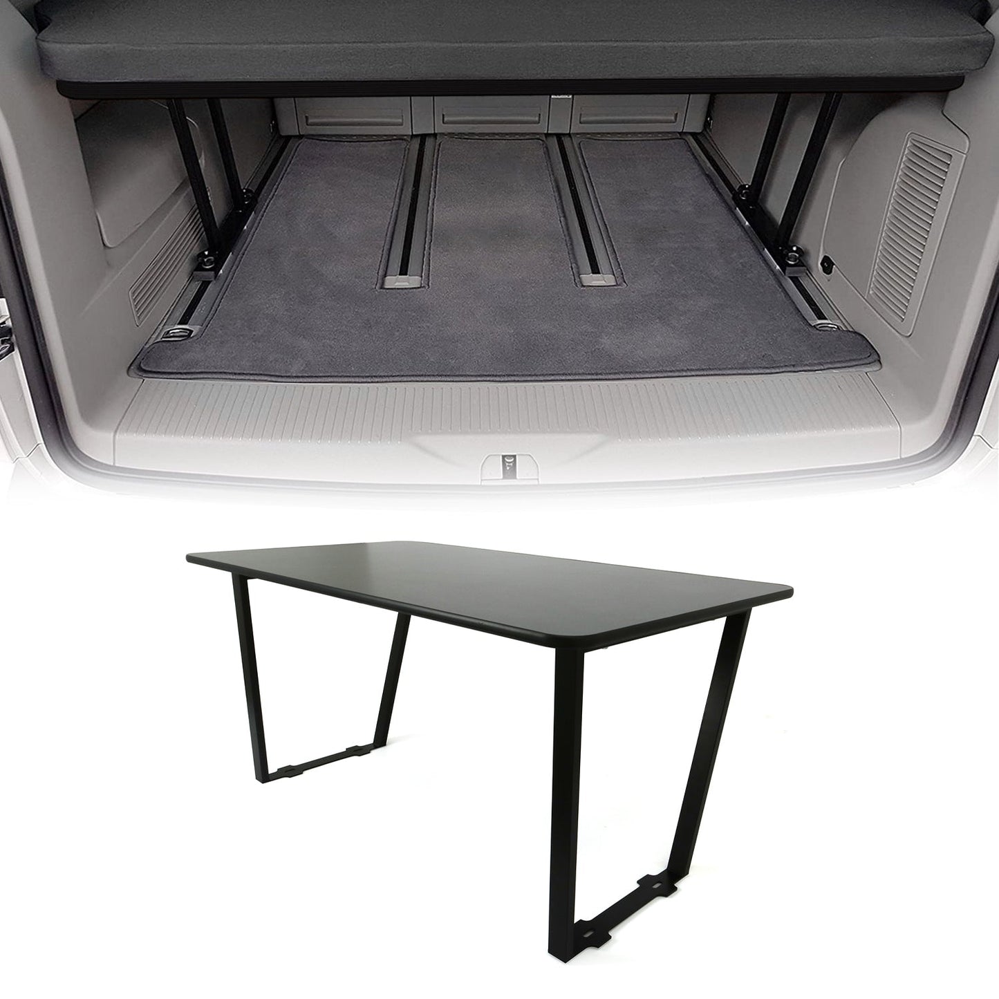 Multiflexboard Bettverlängerung Ablage für Volkswagen T7 2024-2025 Schwarz 3x OMAC DE