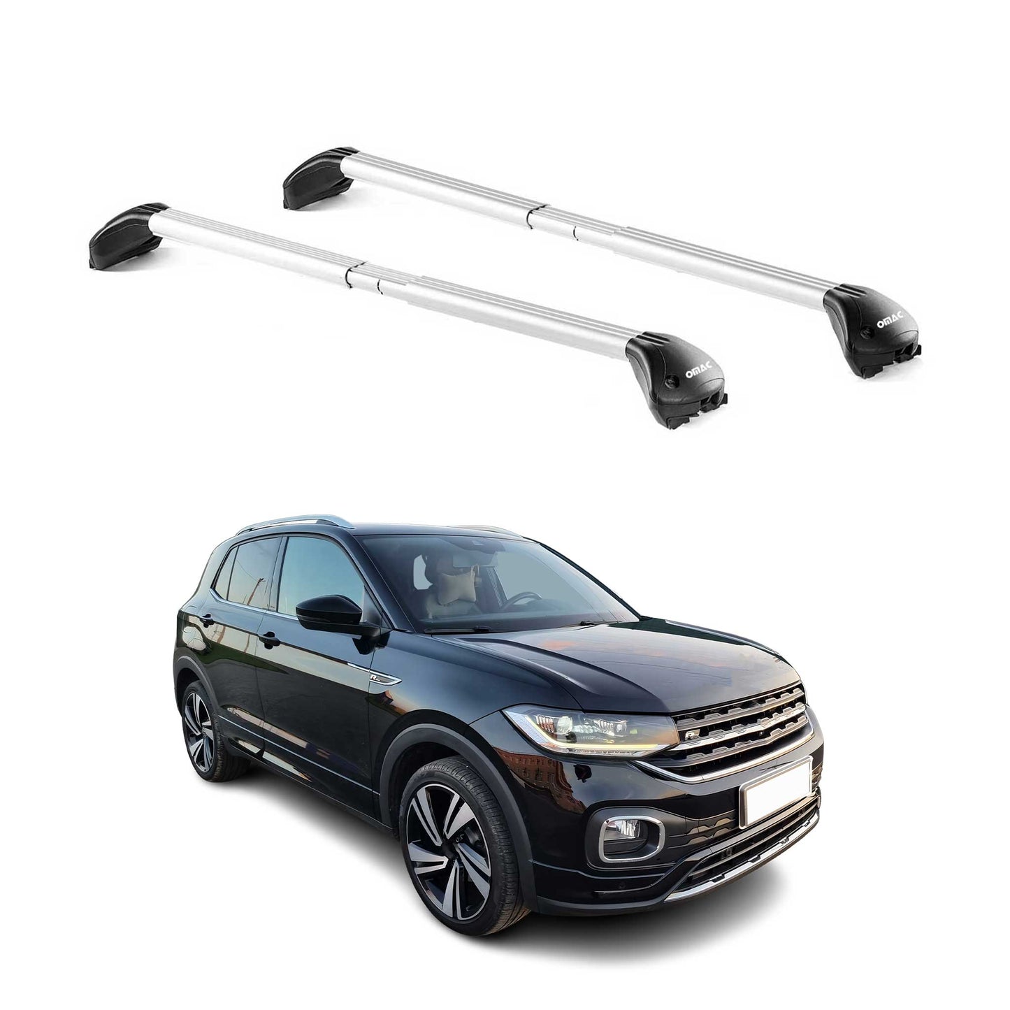 Dachträger Grundtäger für VW T-Cross 2019-2024 100kg Aluminium Silber 2x ABE OMAC DE