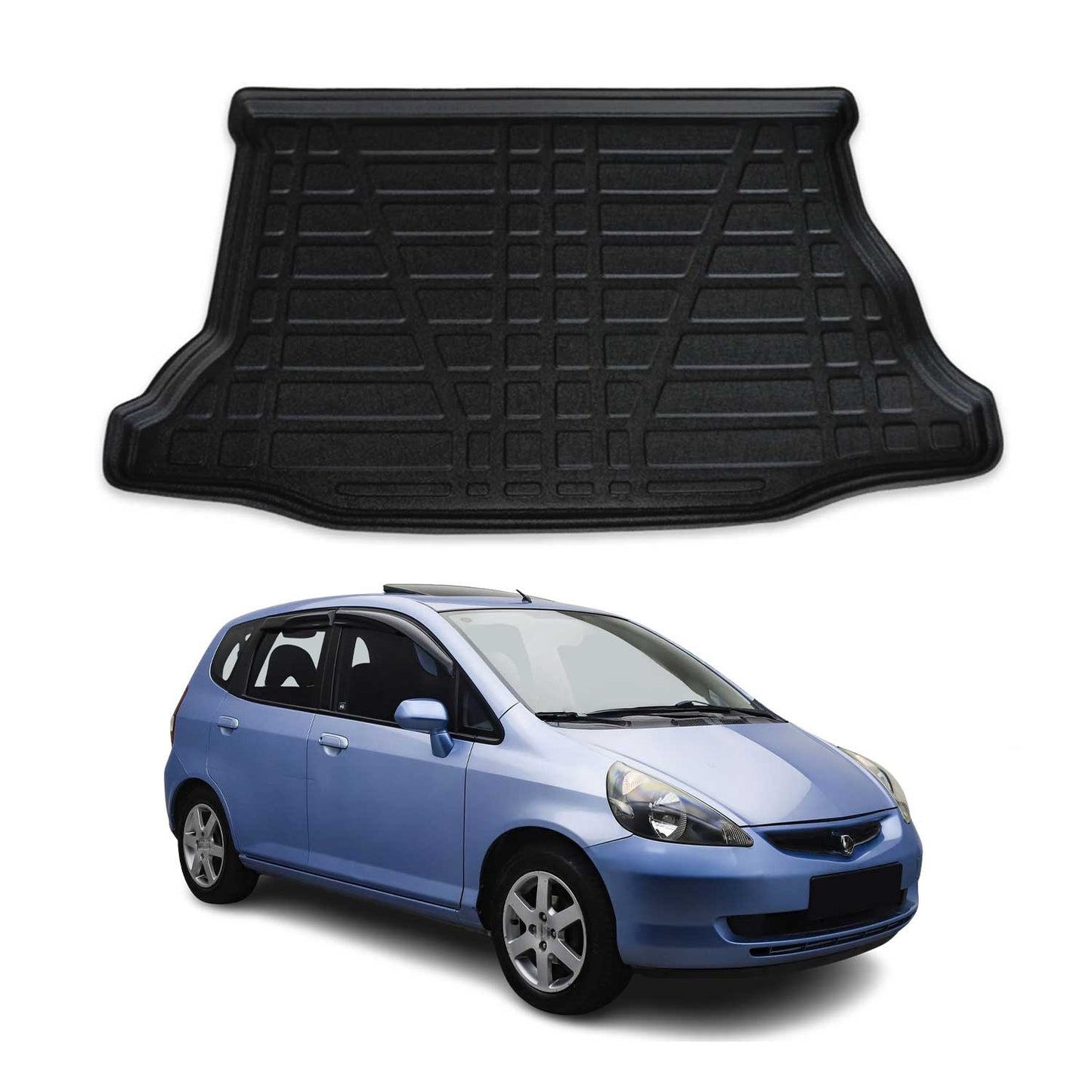 Kofferraumwanne Laderaumwanne für Honda Jazz 2001-2008 Gummi TPE Schwarz OMAC DE