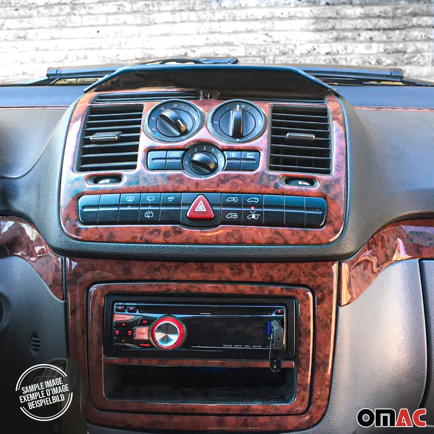 Mittelkonsole Cockpit Dekor für Passat 3B 1996-2005 26tlg Wurzelholz Optik OMAC DE